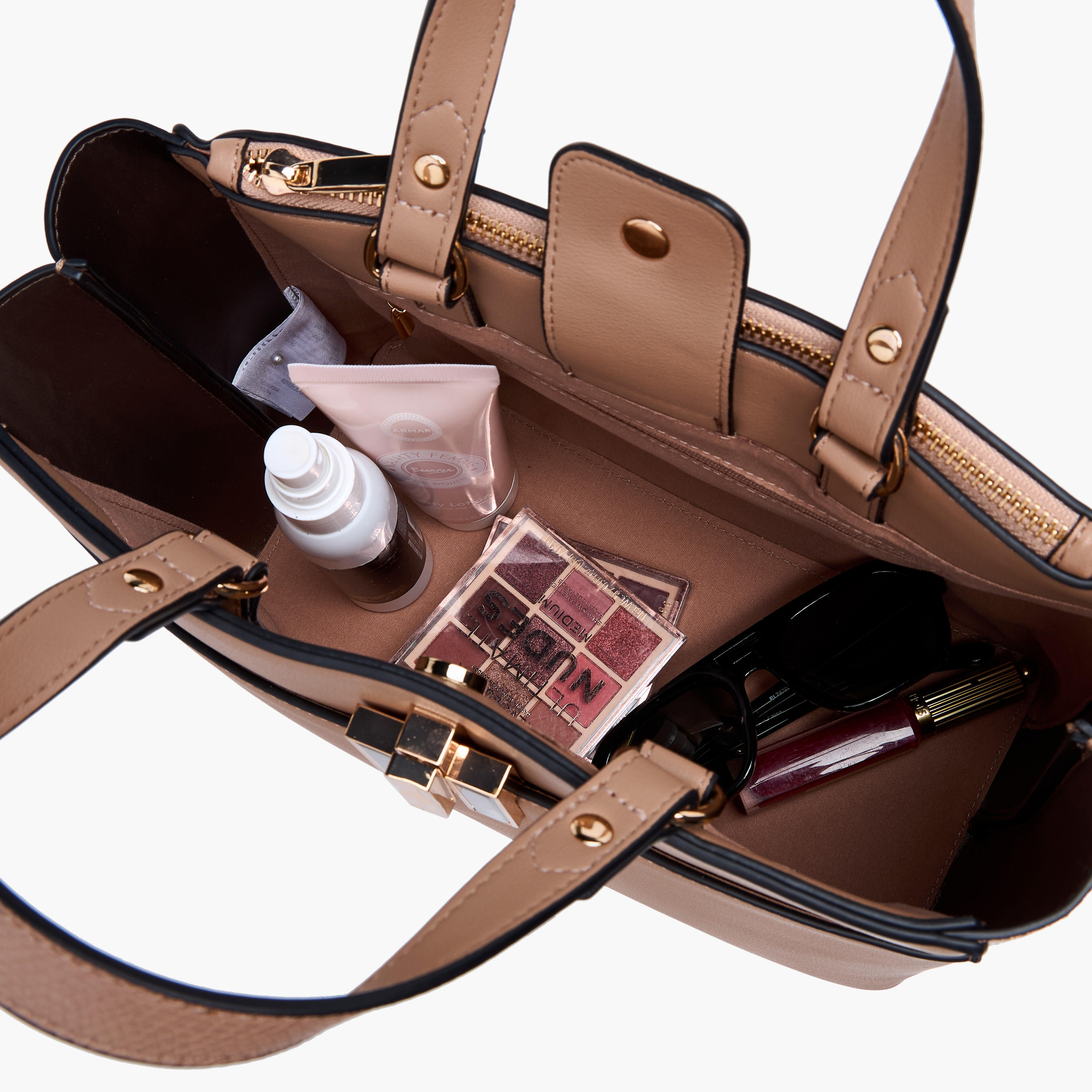 شنطة توتي بارزة الملمس بحزام قابل للفصل وزر إغلاق من لويلا جراي-women-bagsandwallets-handbags-image-9