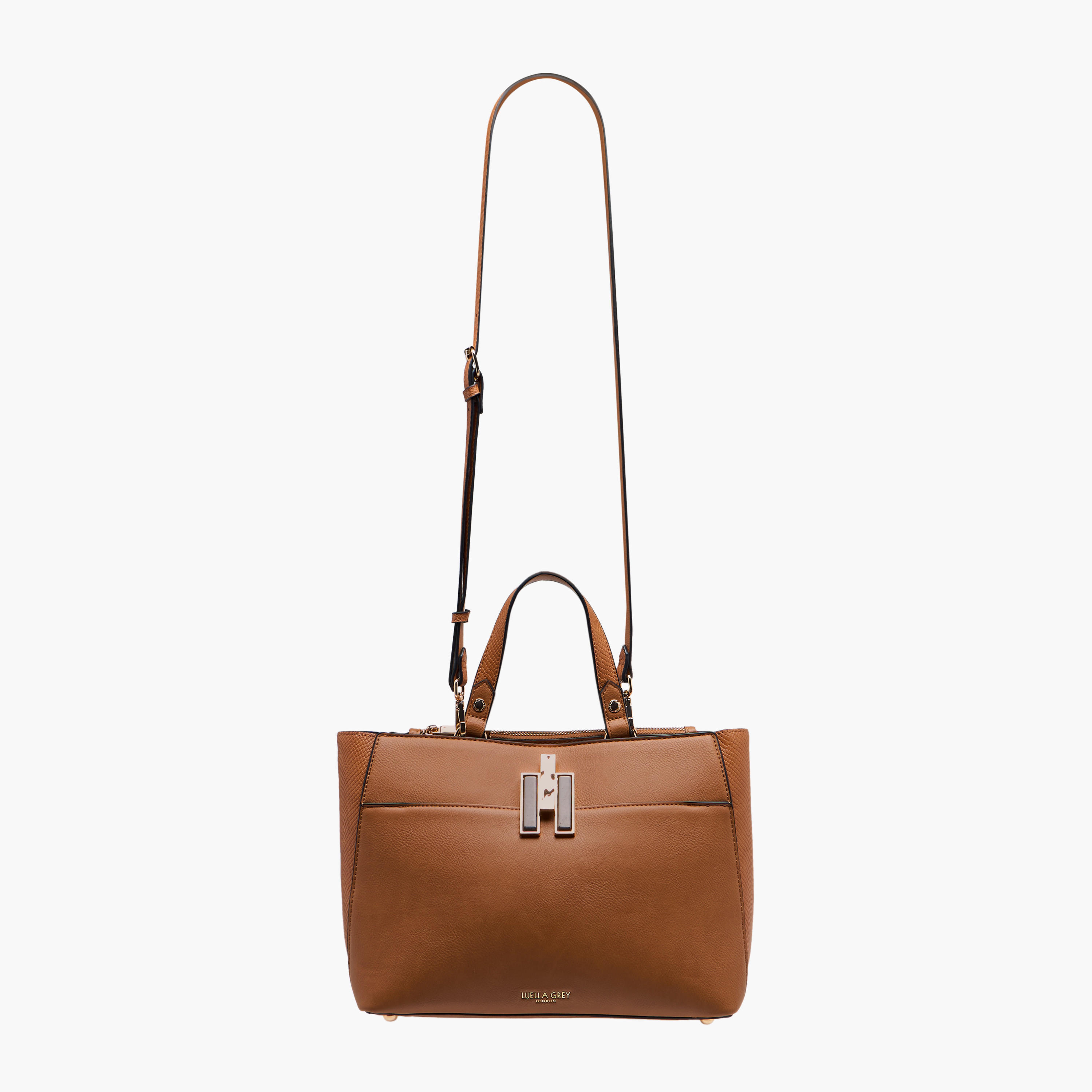 LUELLA GREY Textured Tote Bag with Button Closure and Detachable Strap-women-bagsandwallets-handbags-image-4
