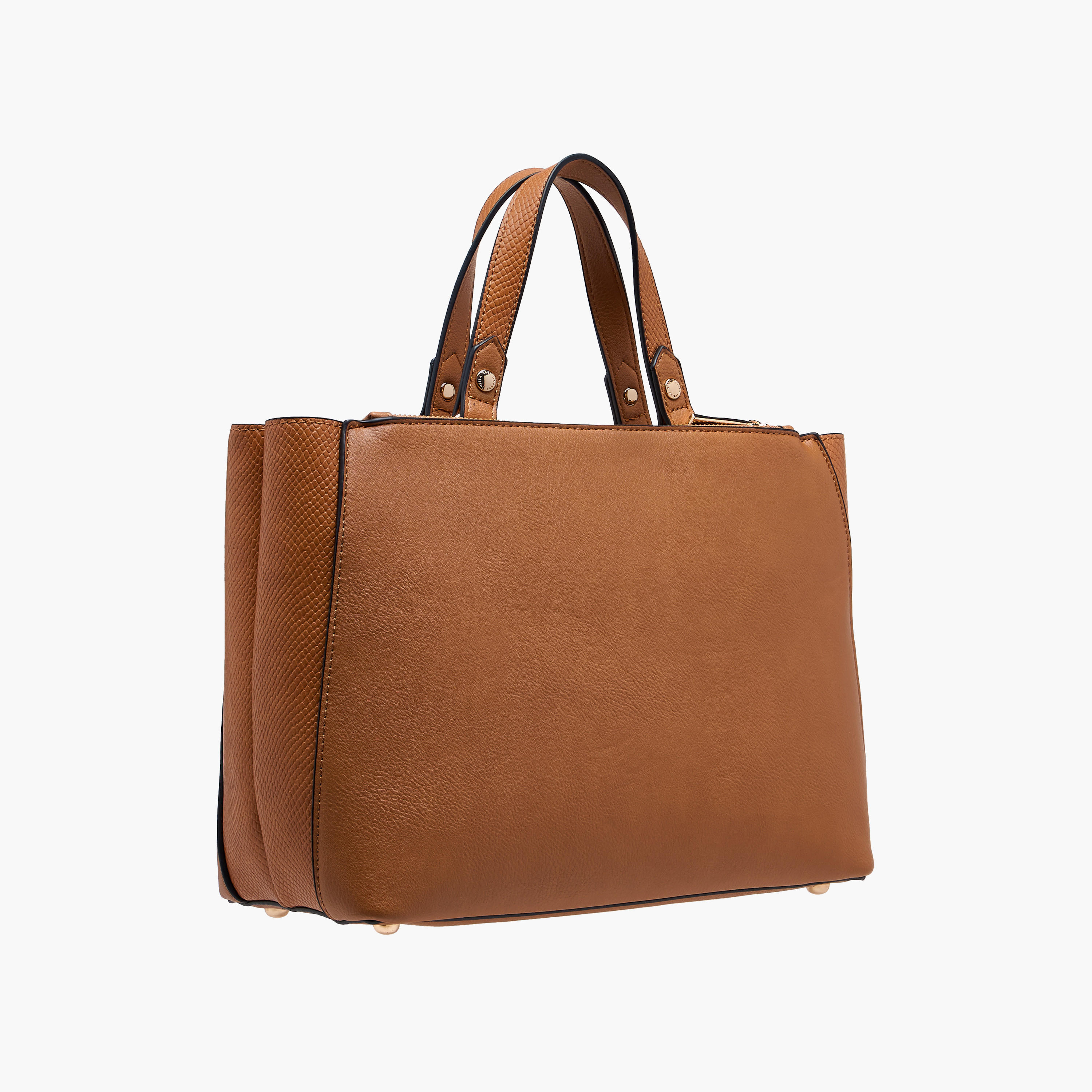 LUELLA GREY Textured Tote Bag with Button Closure and Detachable Strap-women-bagsandwallets-handbags-image-5