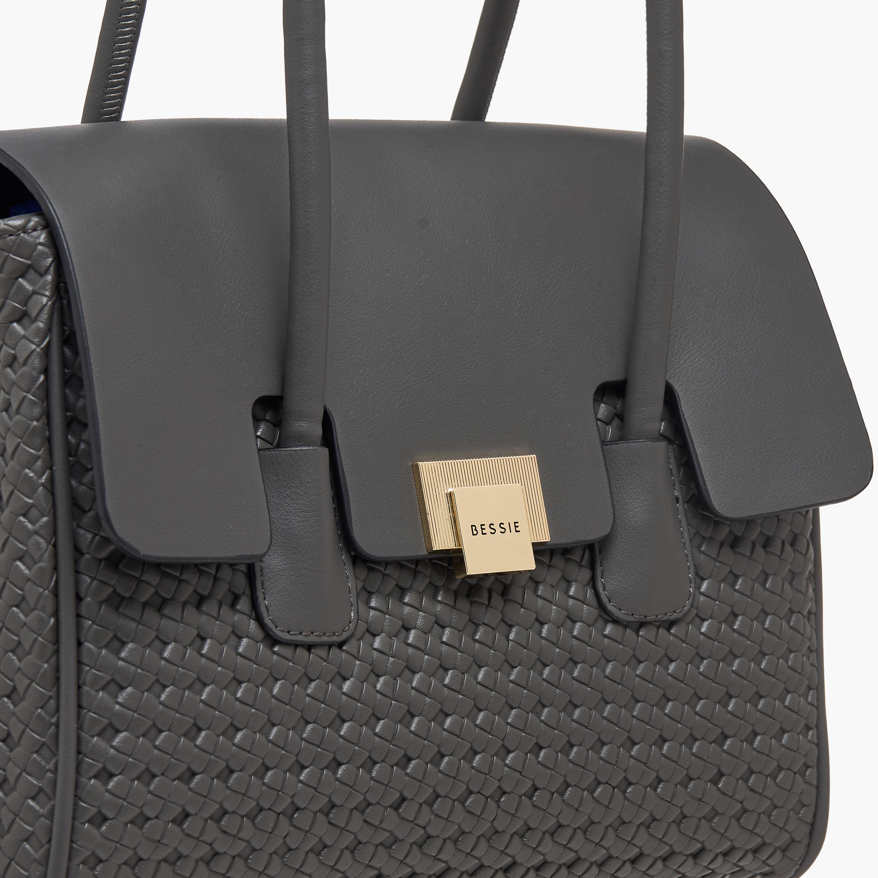 Bessie London Textured Tote Bag with Detachable Strap and Zip Closure-women-bagsandwallets-handbags-image-5