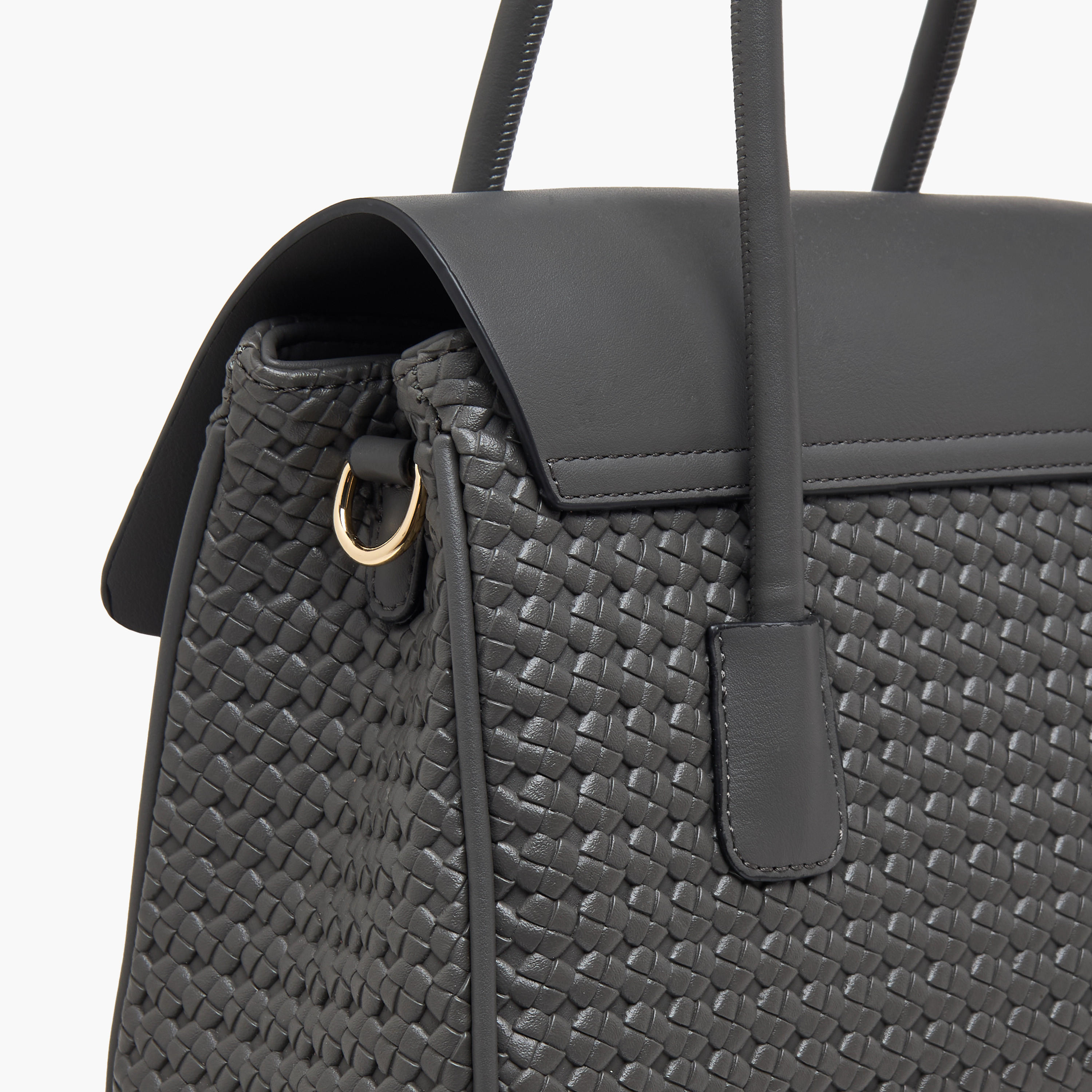 Bessie London Textured Tote Bag with Detachable Strap and Zip Closure-women-bagsandwallets-handbags-image-6