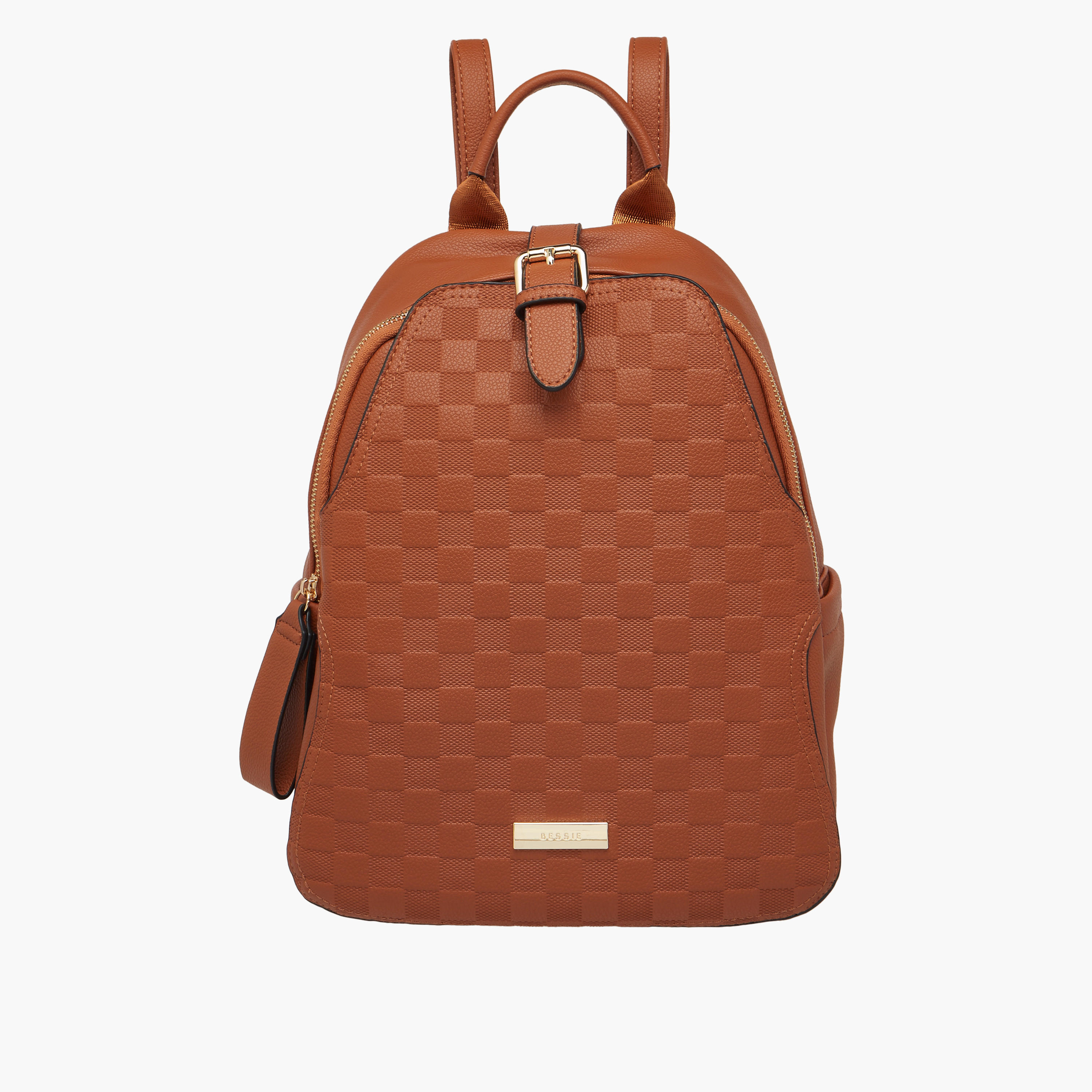 Bessie London Quilted Backpack with Adjustable Shoulder Straps and Buckle Closure-women-bagsandwallets-backpacks-image-1
