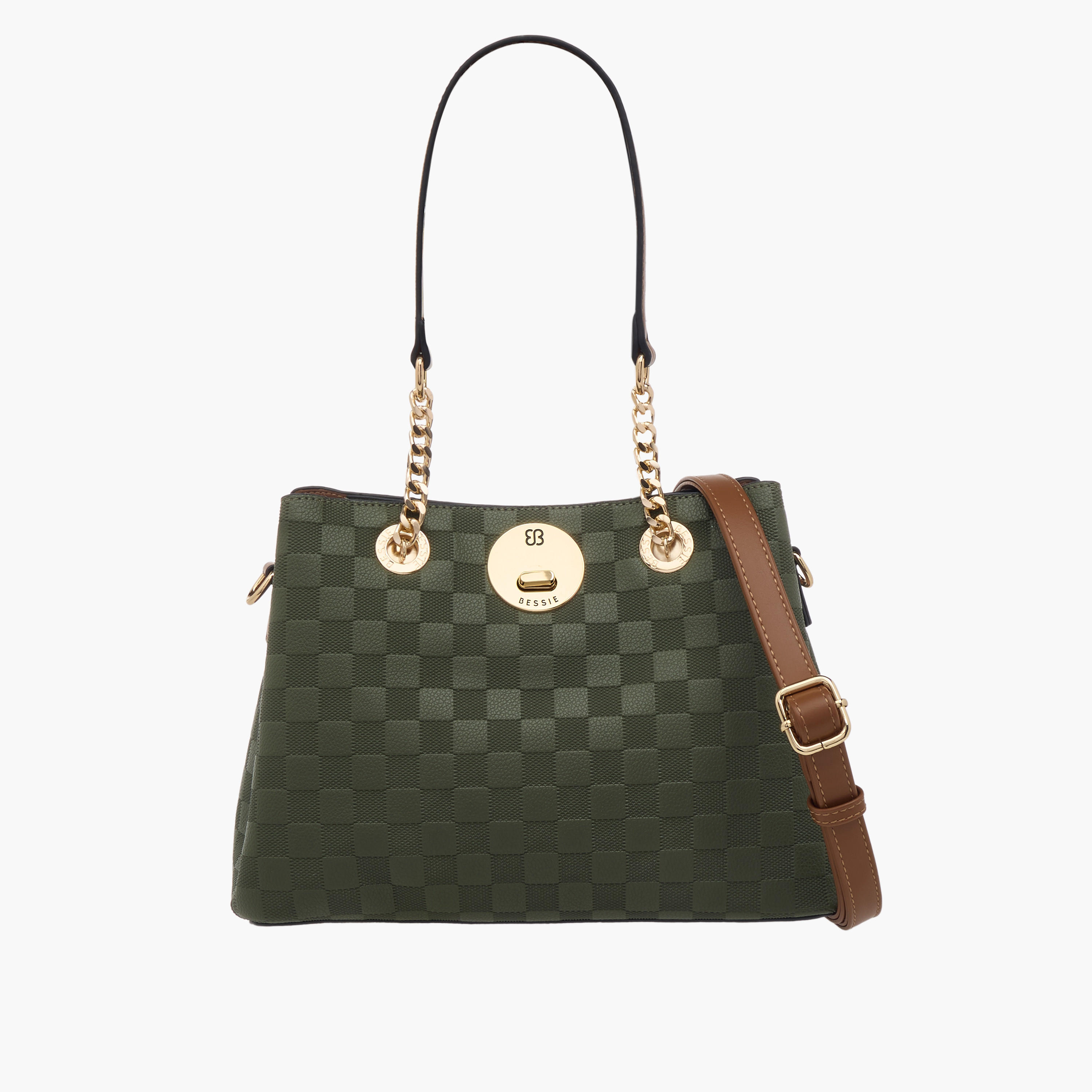 شنطة توتي بارزة الملمس بحزام قابل للفصل وسحّاب إغلاق من بيسي لندن-women-bagsandwallets-handbags-image-1