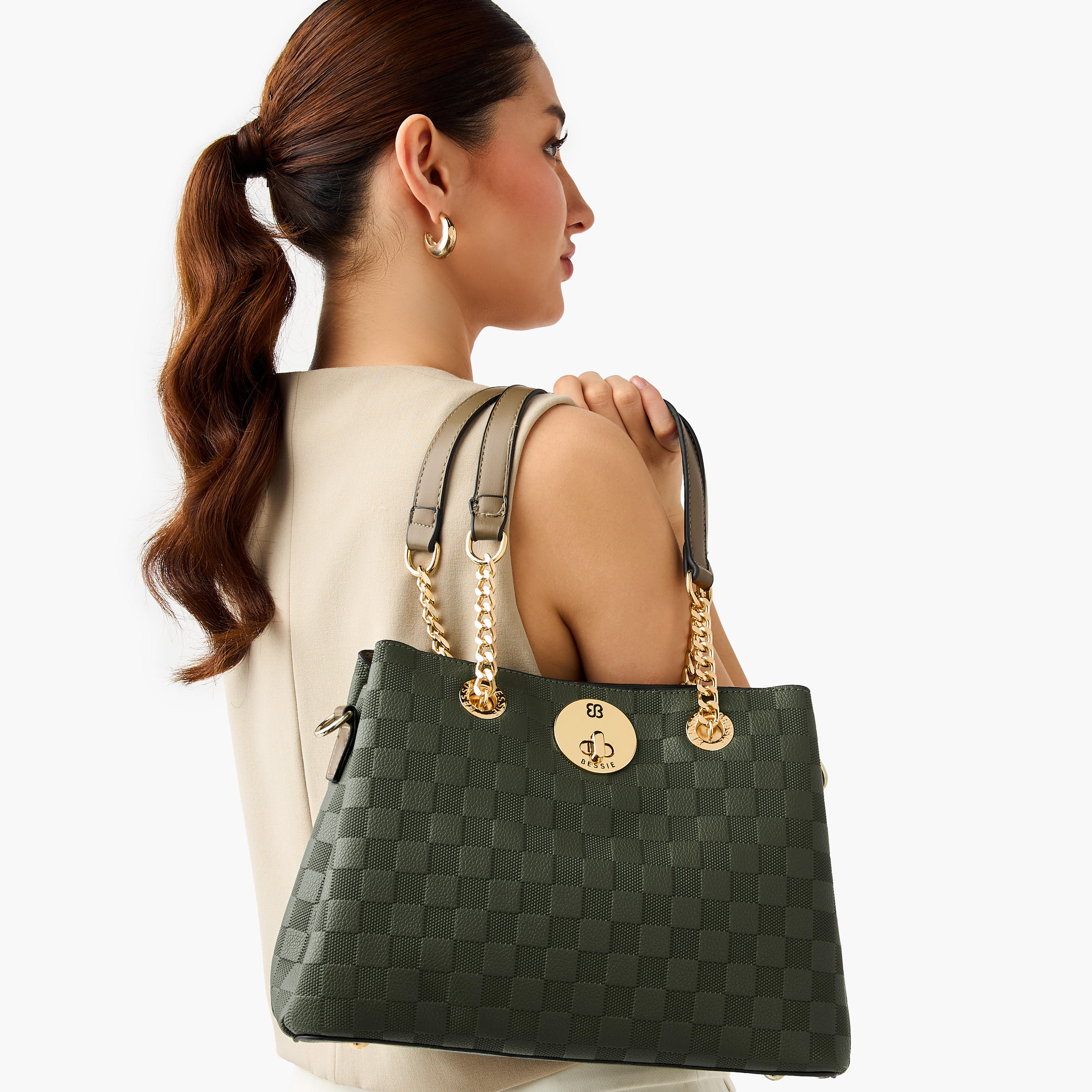 شنطة توتي بارزة الملمس بحزام قابل للفصل وسحّاب إغلاق من بيسي لندن-women-bagsandwallets-handbags-image-2