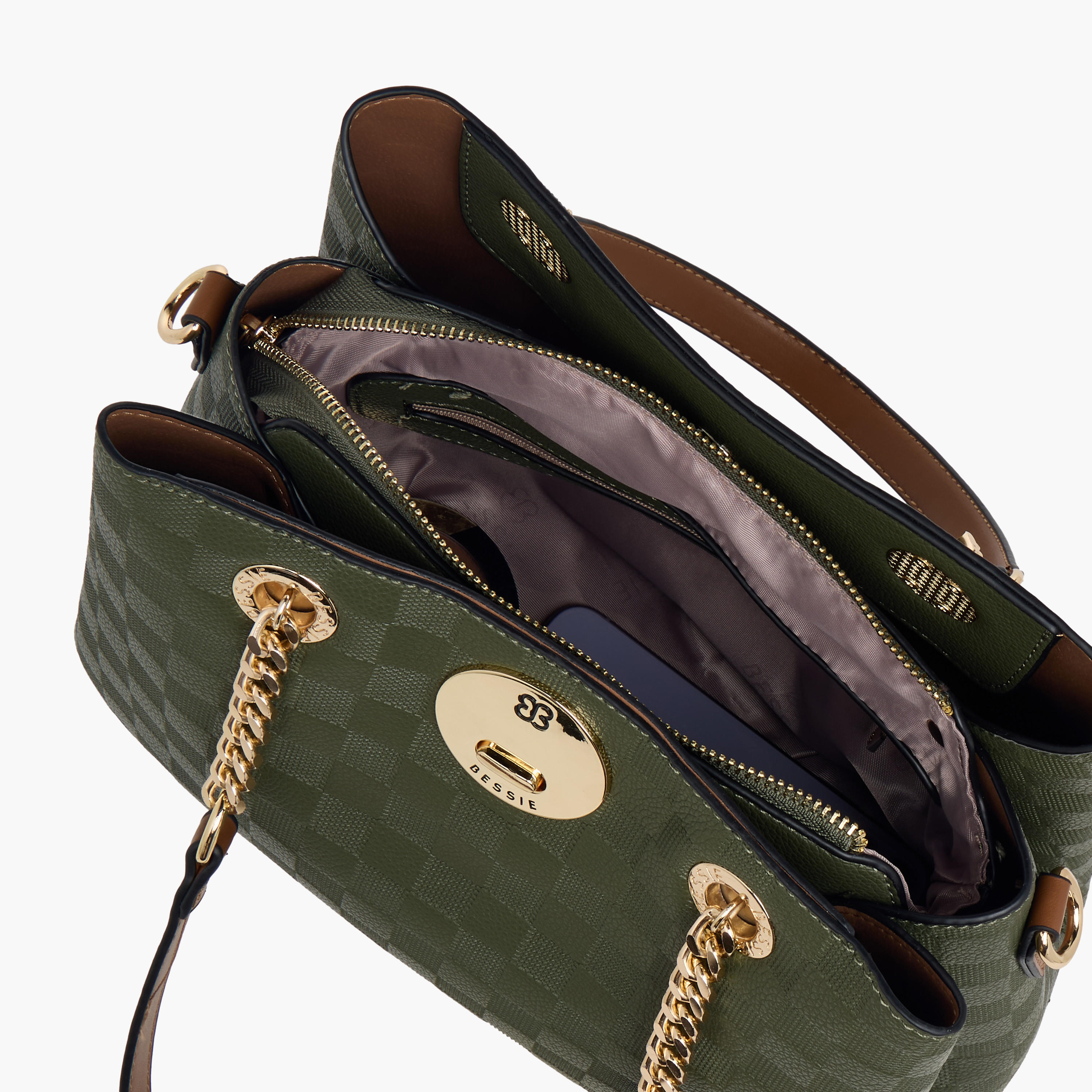 شنطة توتي بارزة الملمس بحزام قابل للفصل وسحّاب إغلاق من بيسي لندن-women-bagsandwallets-handbags-image-8