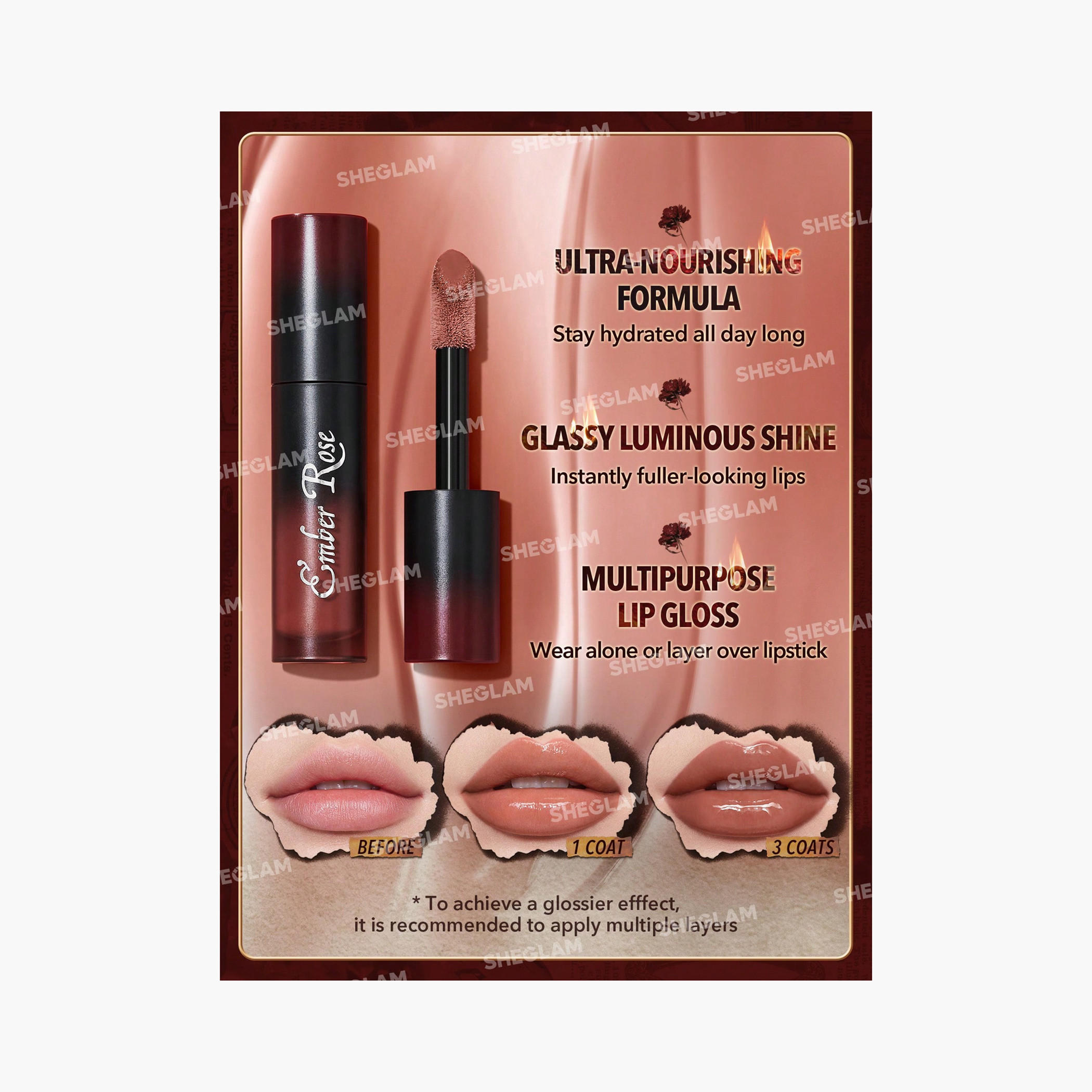 SHEGLAM Ember Rose Nourishing Lip Gloss-beautyandpersonalcare-makeup-lips-lipglossesandbalms-image-5