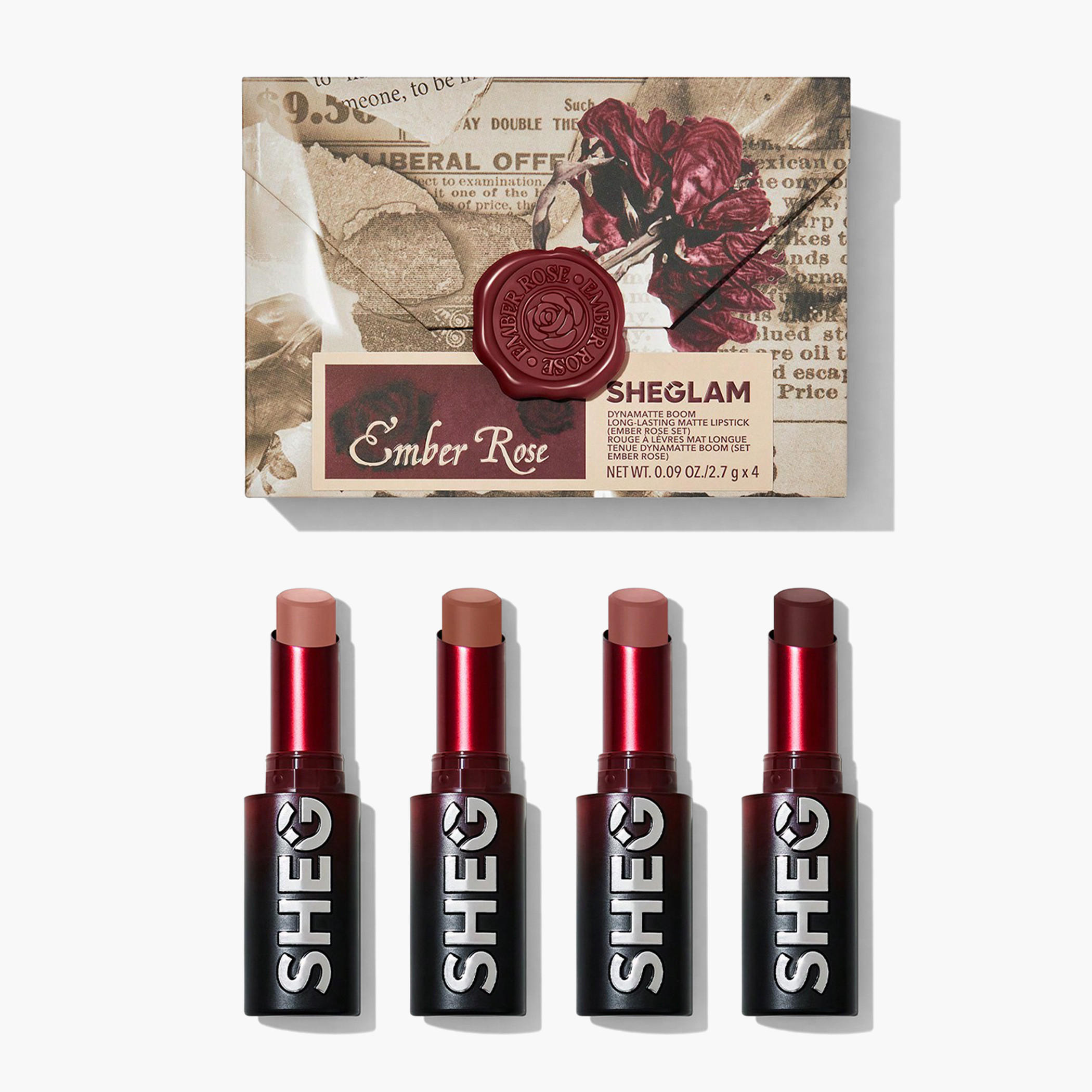 SHEGLAM 4-Piece Ember Rose Dynamatte Boom Matte Lipstick Set - 2.7 gm-beautyandpersonalcare-giftsets-image-1