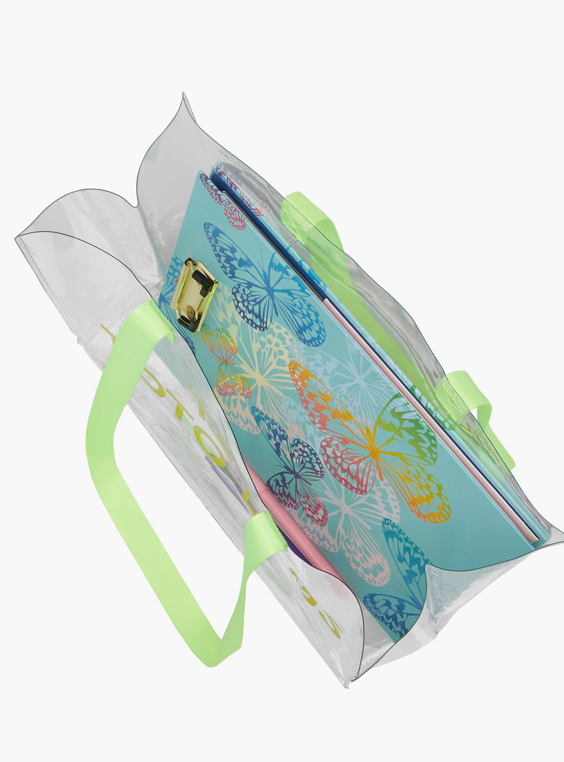 شنطة تسوق شفافة بطبعات ومقابض مزدوجة من سيلون - 27x16x36 سم-women-bagsandwallets-handbags-image-5