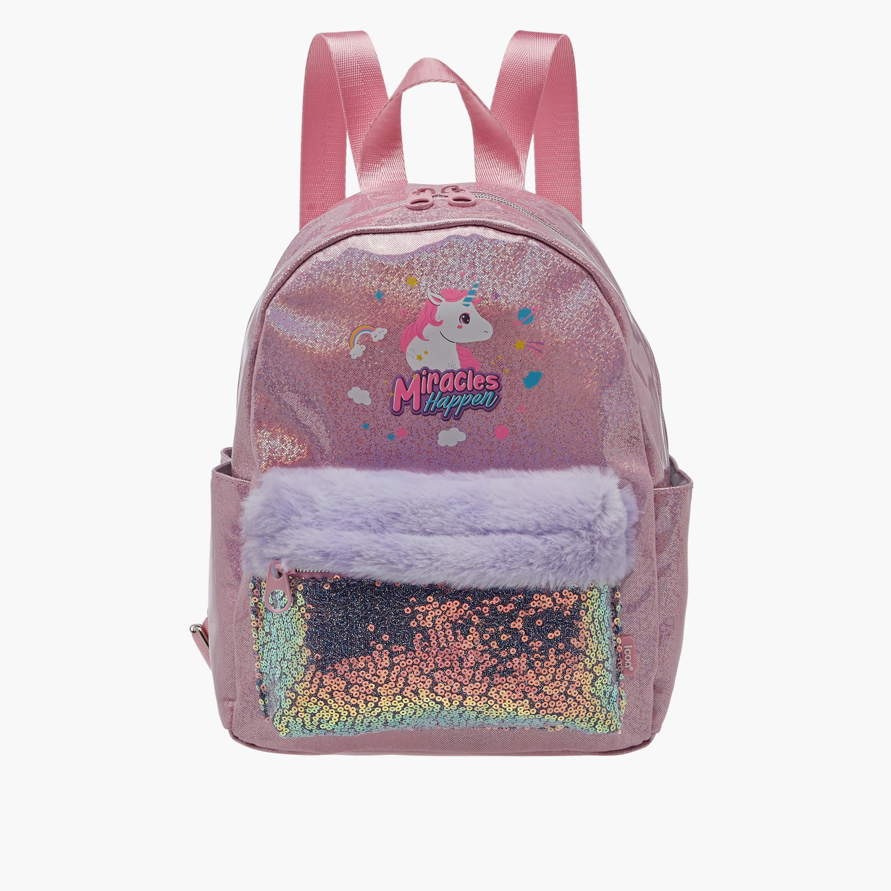 icon Sequinned Backpack with Adjustable Straps - 29x23x11 cms-school-bagsandbackpacks-backpacks-image-1