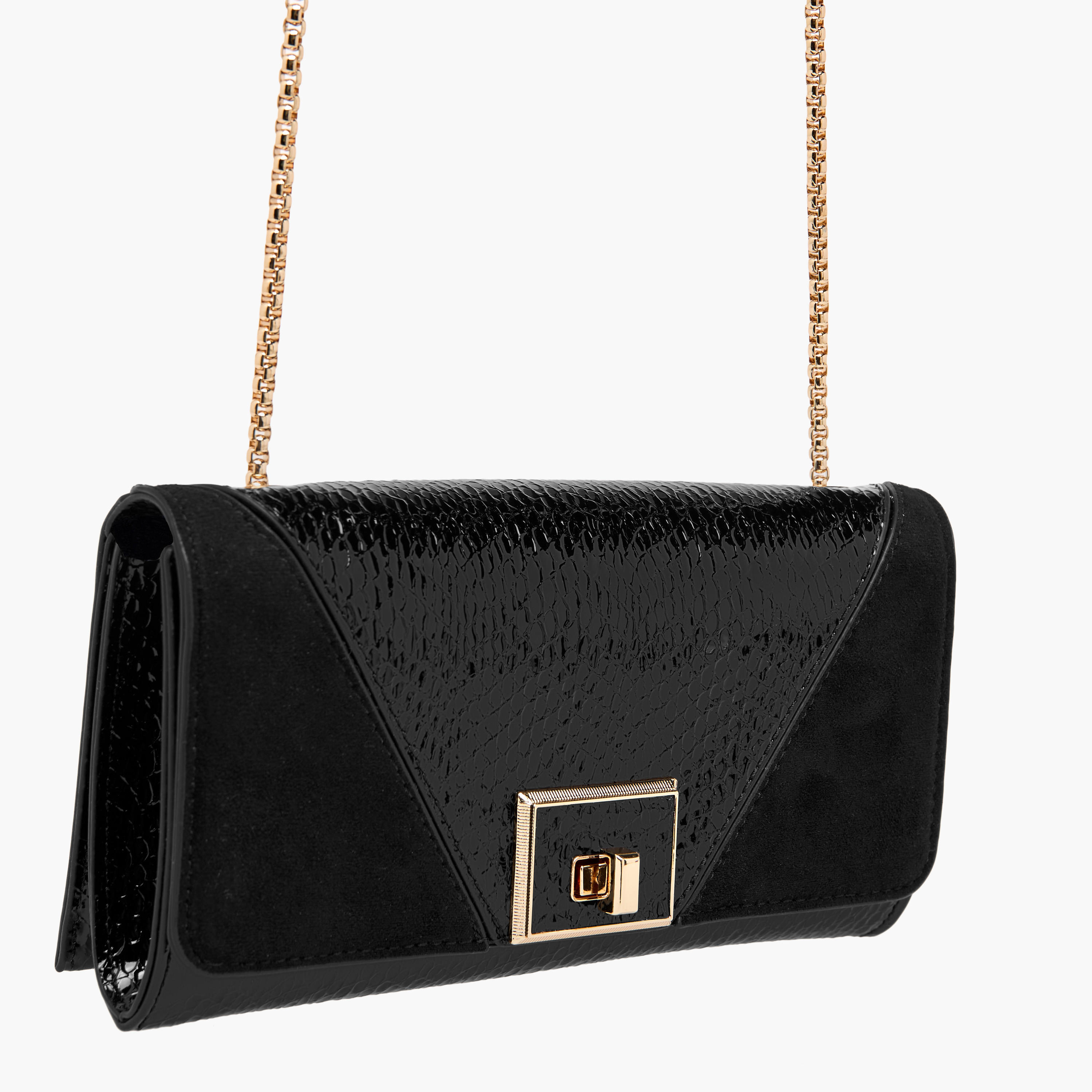 Celeste Textured Clutch with Chain Strap-women-bagsandwallets-wallets-image-4