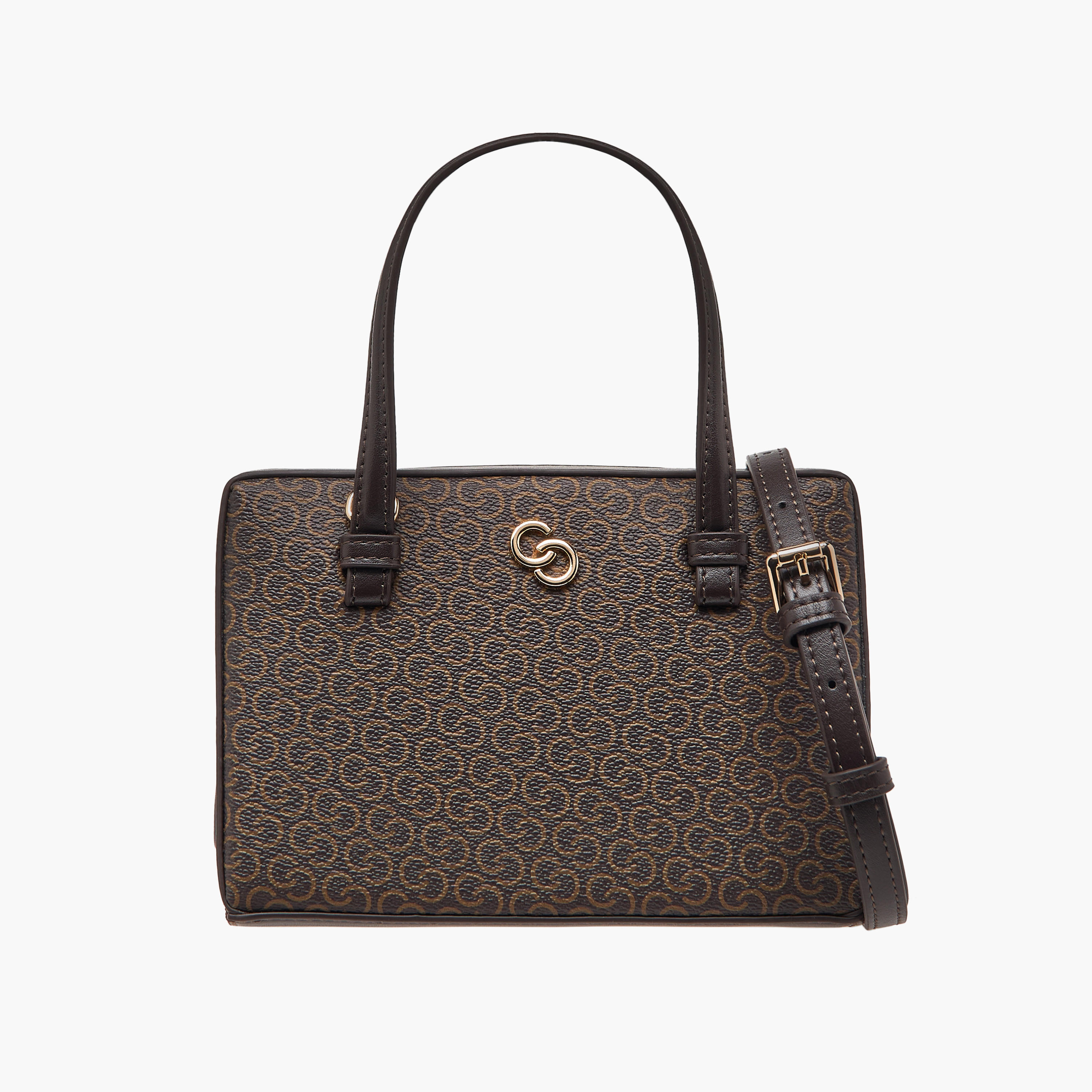Celeste Monogram Print Tote Bag with Detachable Strap and Magnetic Closure-women-bagsandwallets-handbags-image-1