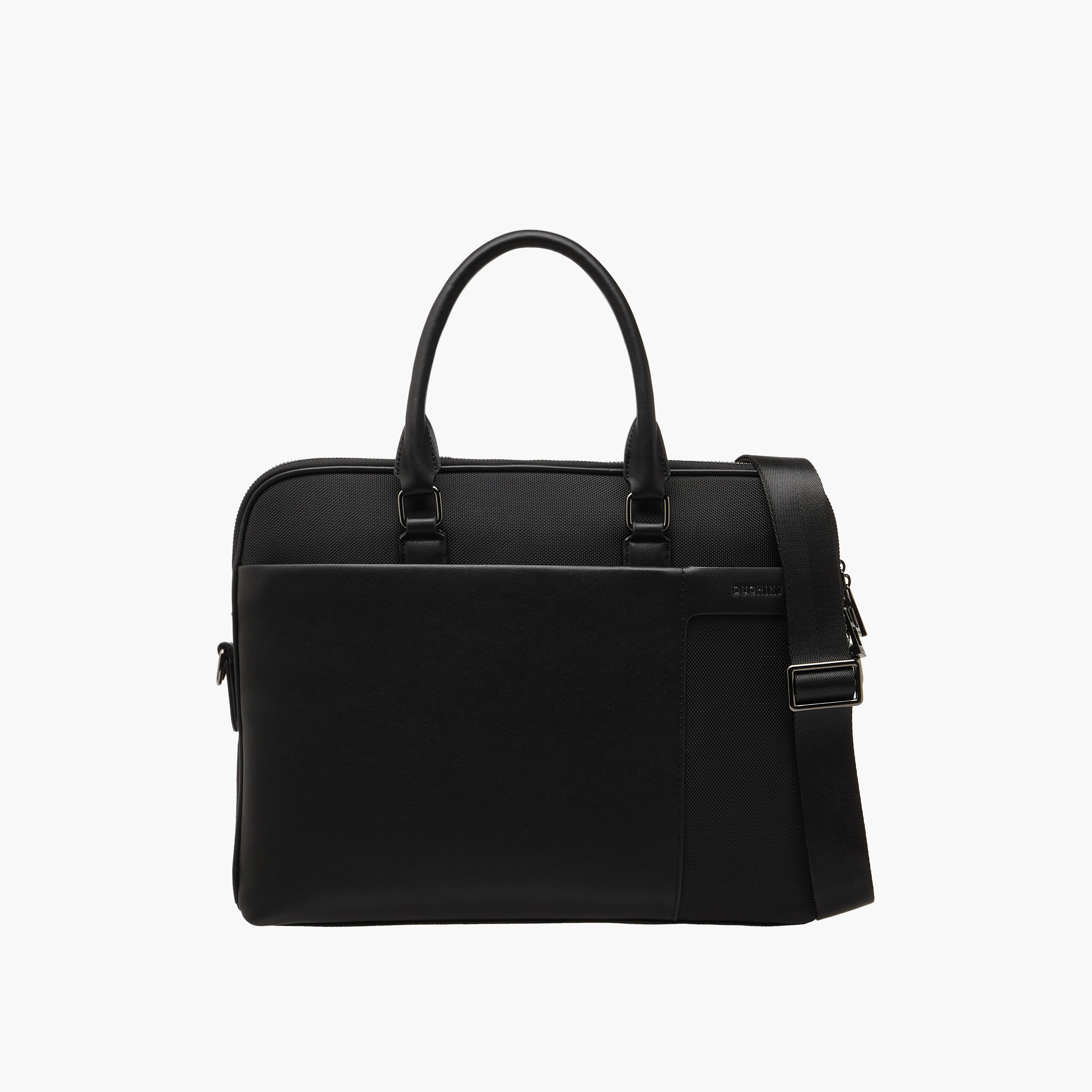 شنطة لابتوب بارزة الملمس بمقابض علوية وسحاب إغلاق من دوتشيني-men-bags-image-1