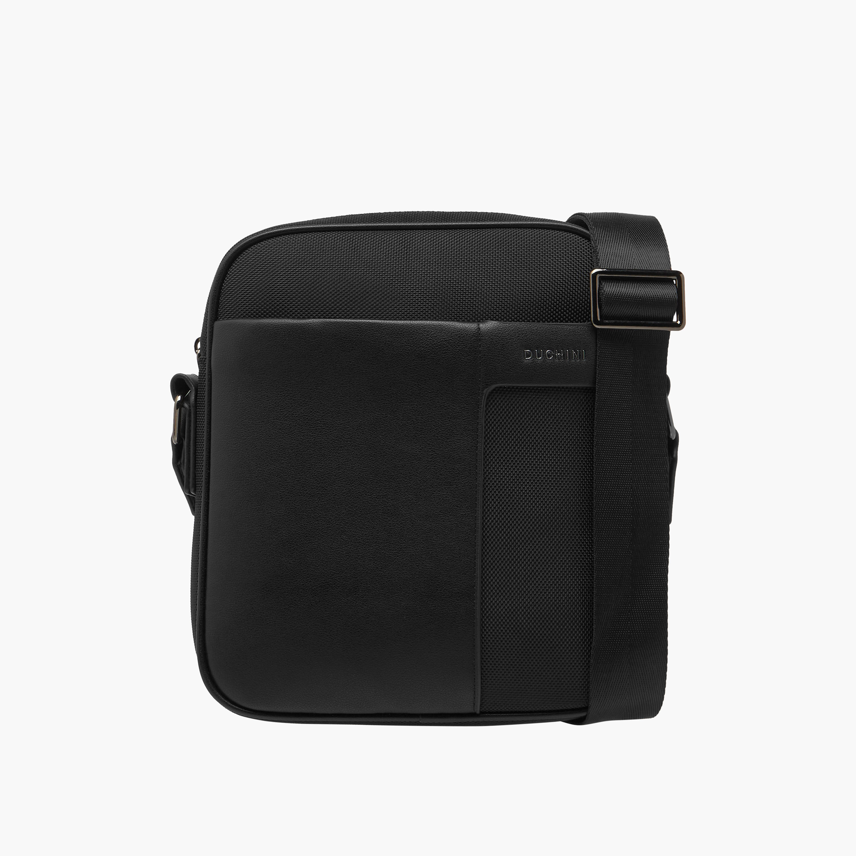 Duchini Solid Crossbody Bag with Adjustable Strap and Zip Closure-men-bags-image-1