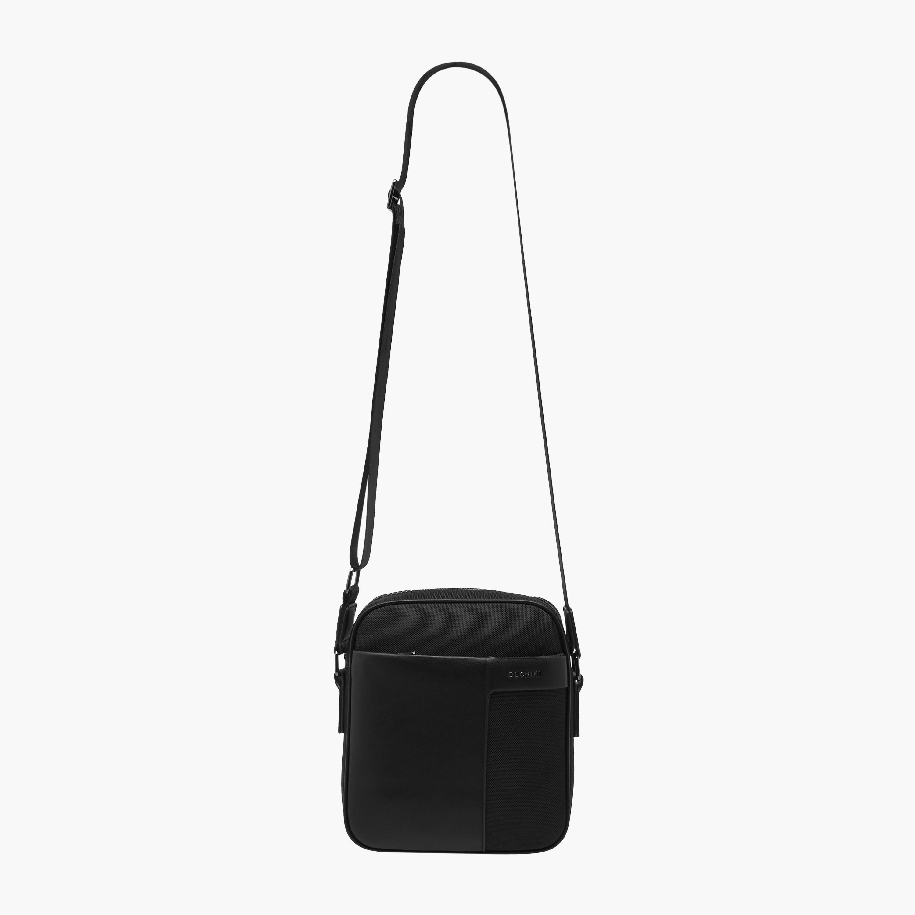 Duchini Solid Crossbody Bag with Adjustable Strap and Zip Closure-men-bags-image-3