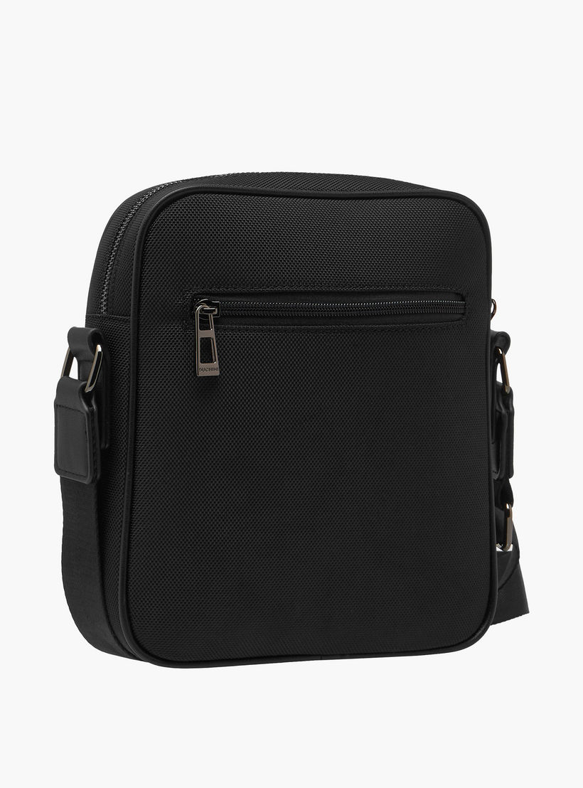 Duchini Solid Crossbody Bag with Adjustable Strap and Zip Closure-men-bags-image-4