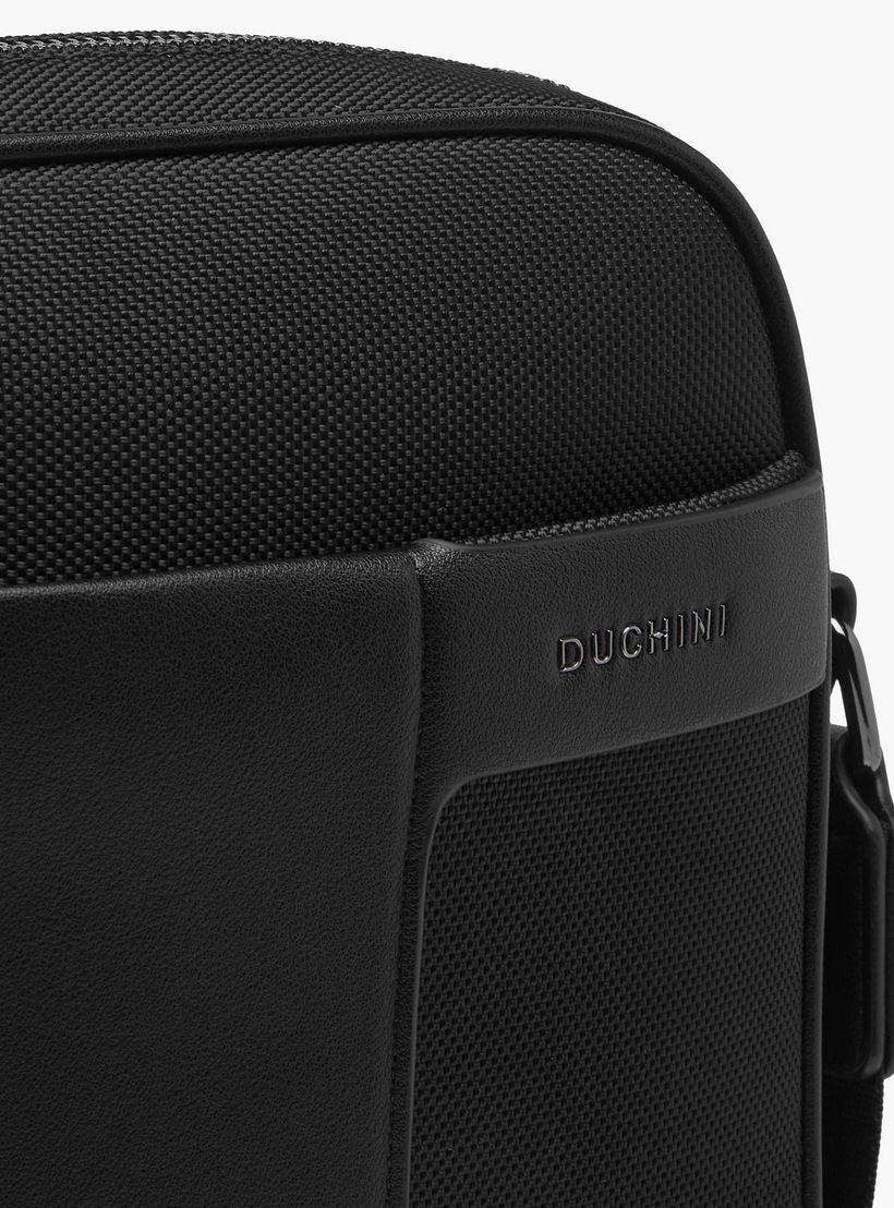 Duchini Solid Crossbody Bag with Adjustable Strap and Zip Closure-men-bags-image-5