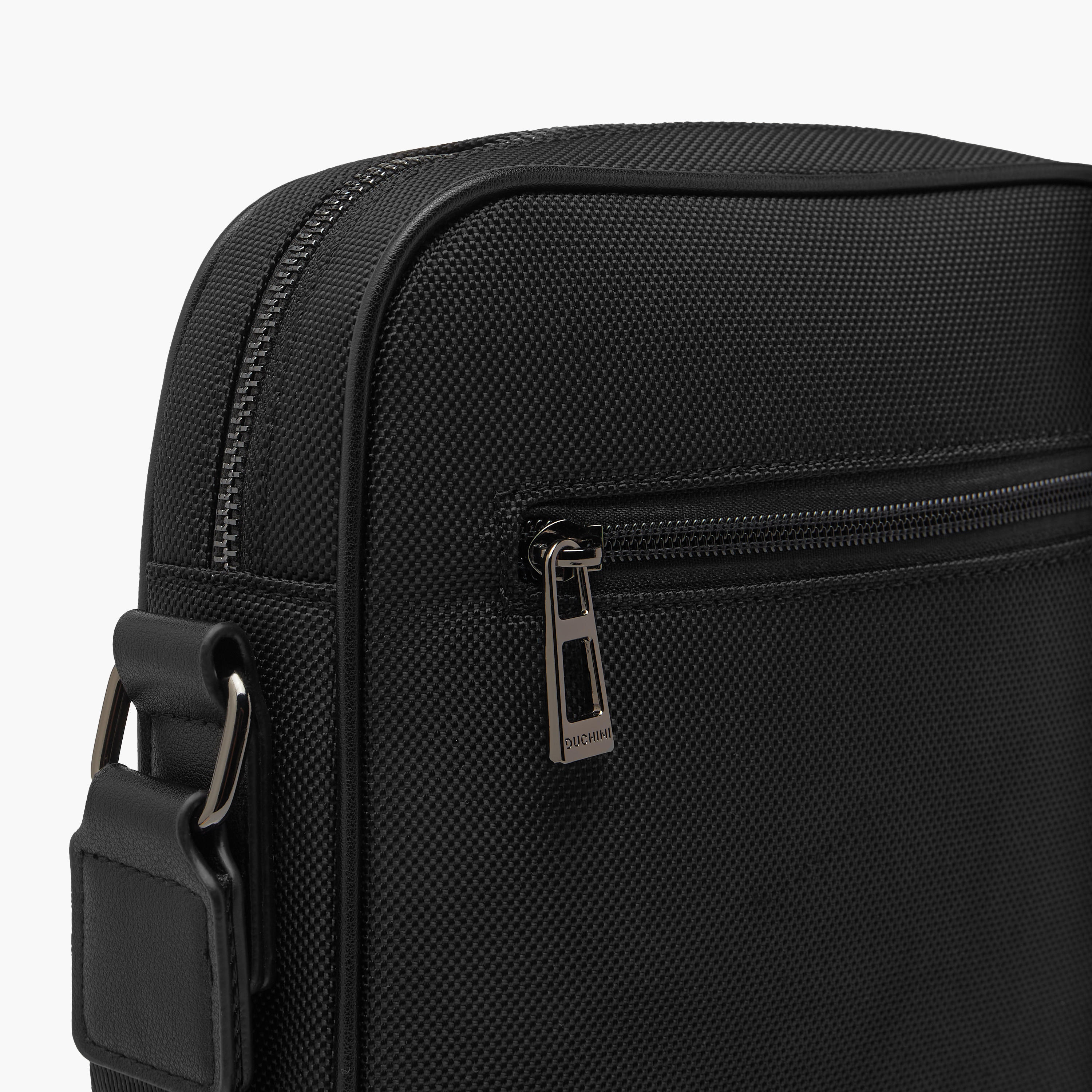 Duchini Solid Crossbody Bag with Adjustable Strap and Zip Closure-men-bags-image-6