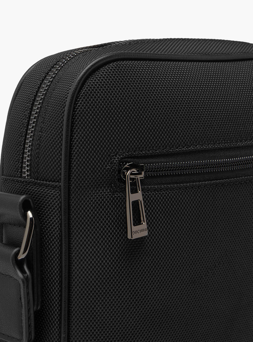 Duchini Solid Crossbody Bag with Adjustable Strap and Zip Closure-men-bags-image-6