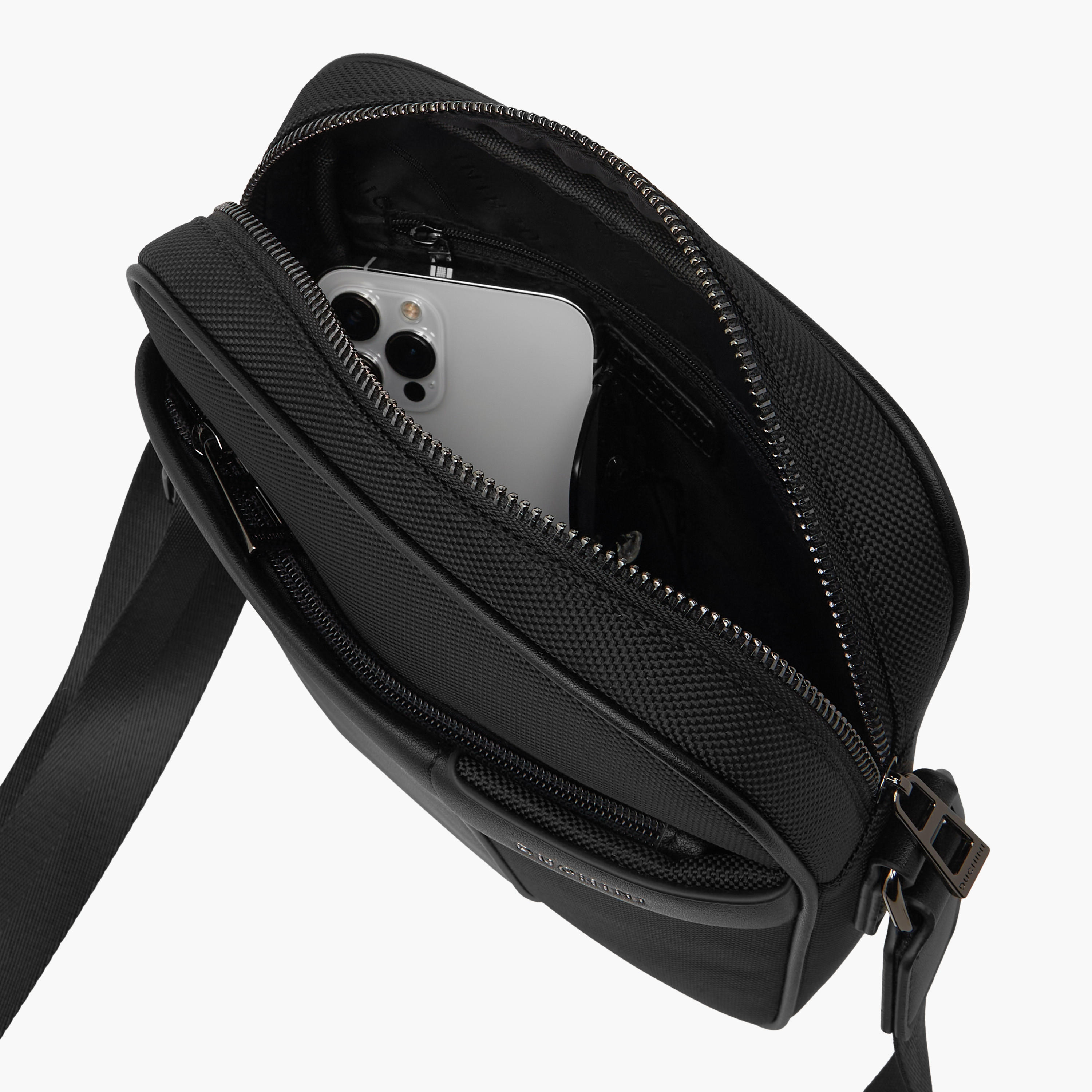 Duchini Solid Crossbody Bag with Adjustable Strap and Zip Closure-men-bags-image-8