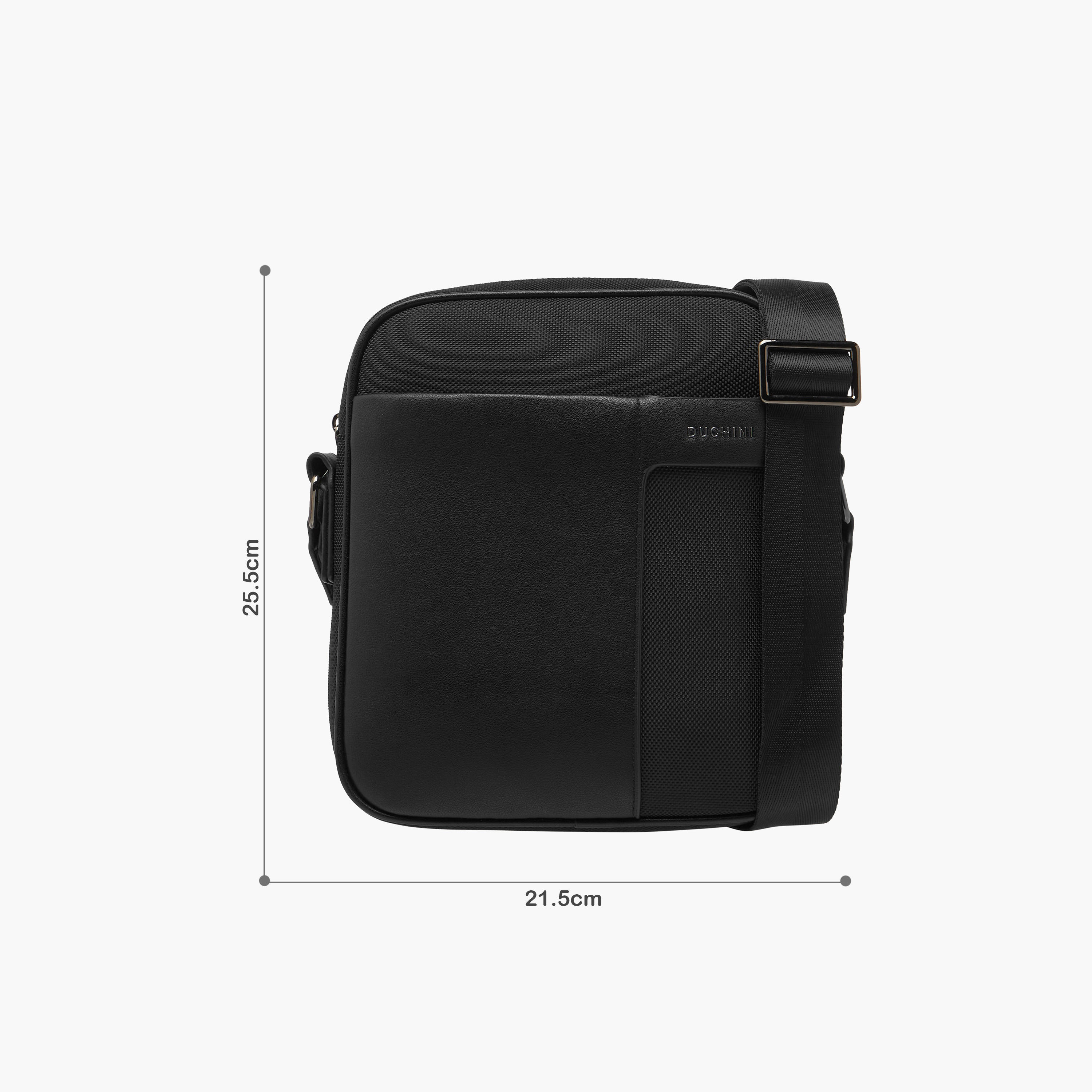 Duchini Solid Crossbody Bag with Adjustable Strap and Zip Closure-men-bags-image-2