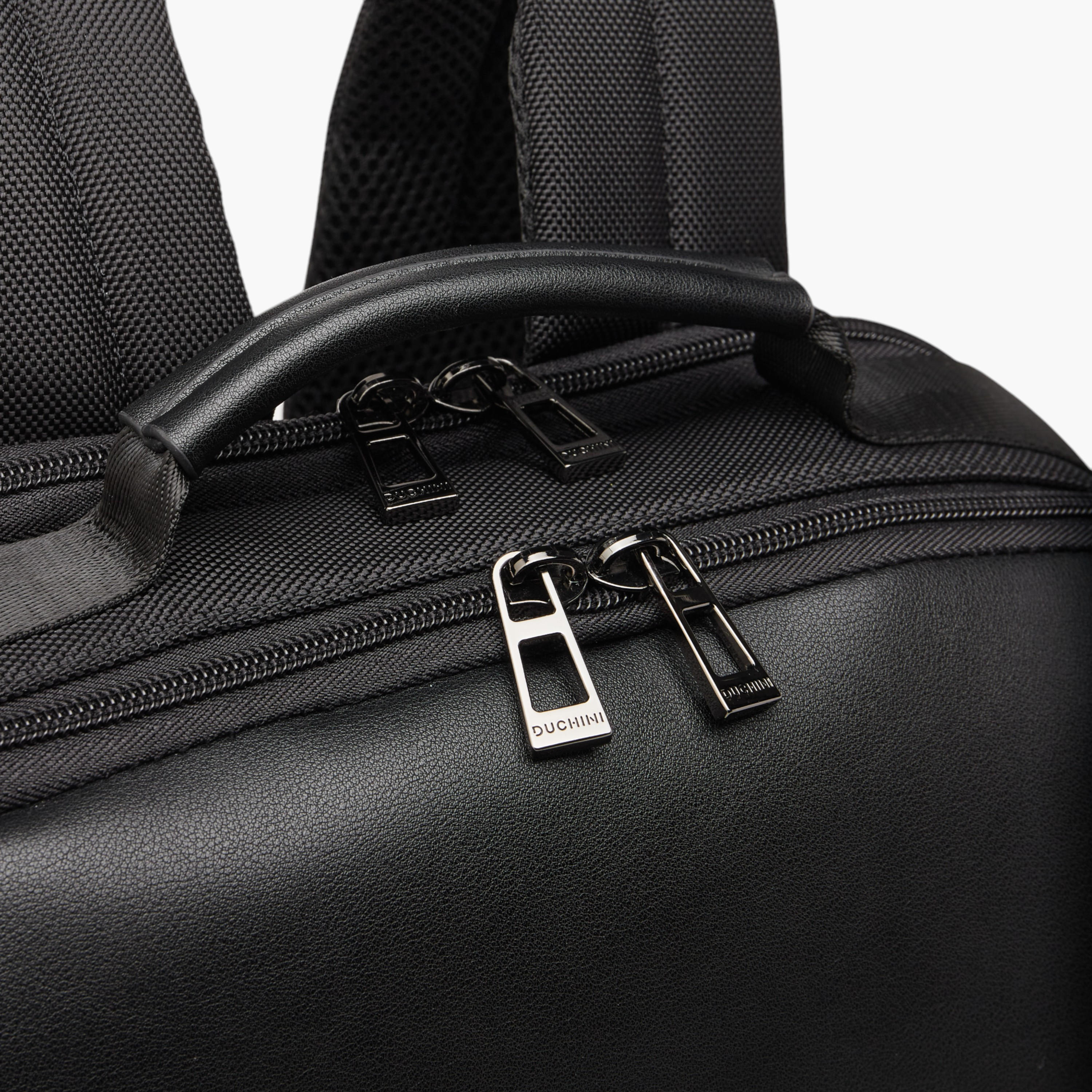Duchini Solid Backpack with Adjustable Straps and Handle-men-bags-image-6