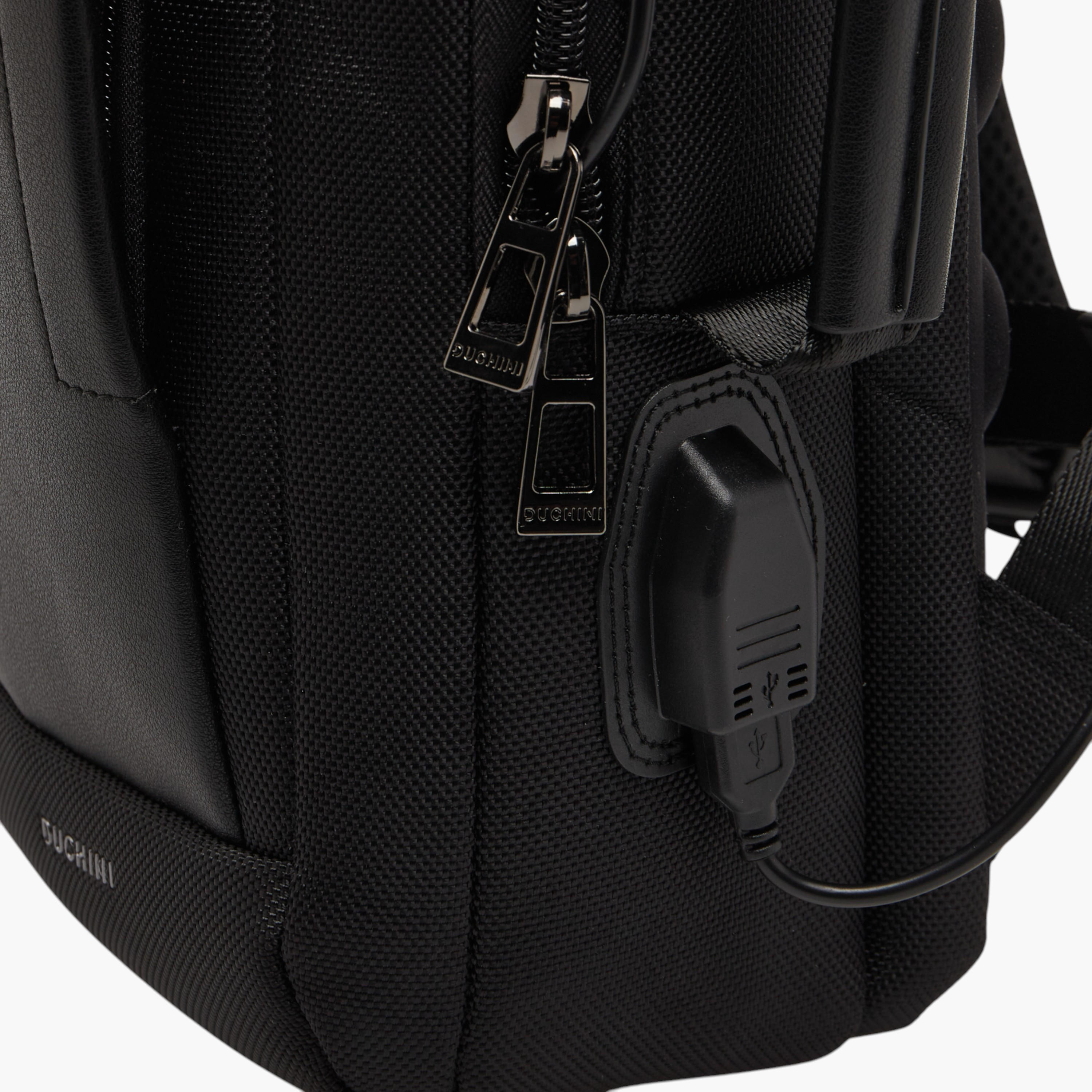 Duchini Solid Backpack with Adjustable Straps and Handle-men-bags-image-8