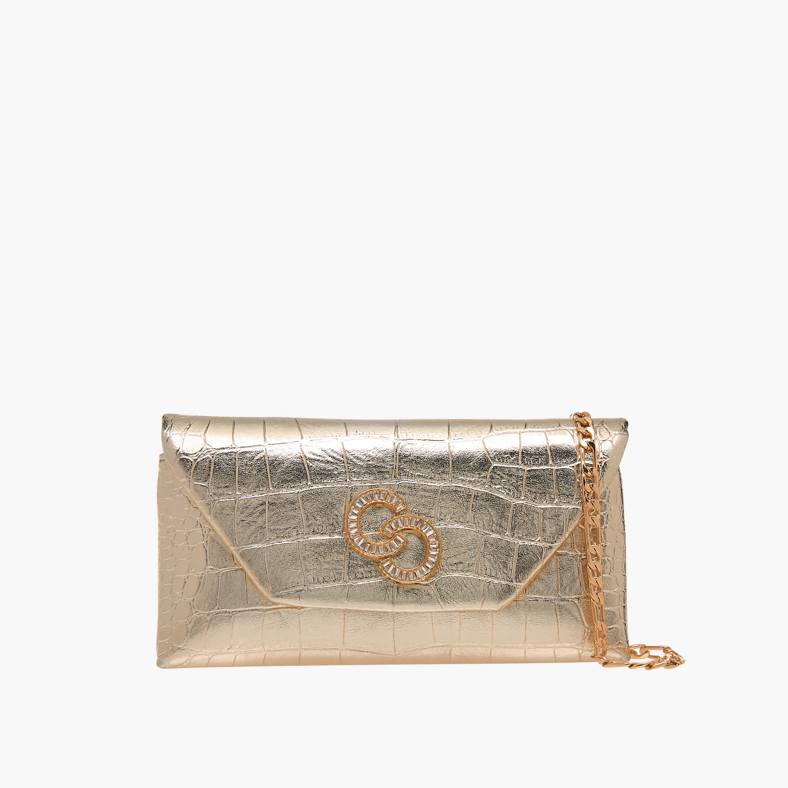 Celeste Embellshed Crossbody Bag with Chain Strap and Flap Closure-women-bagsandwallets-handbags-image-1