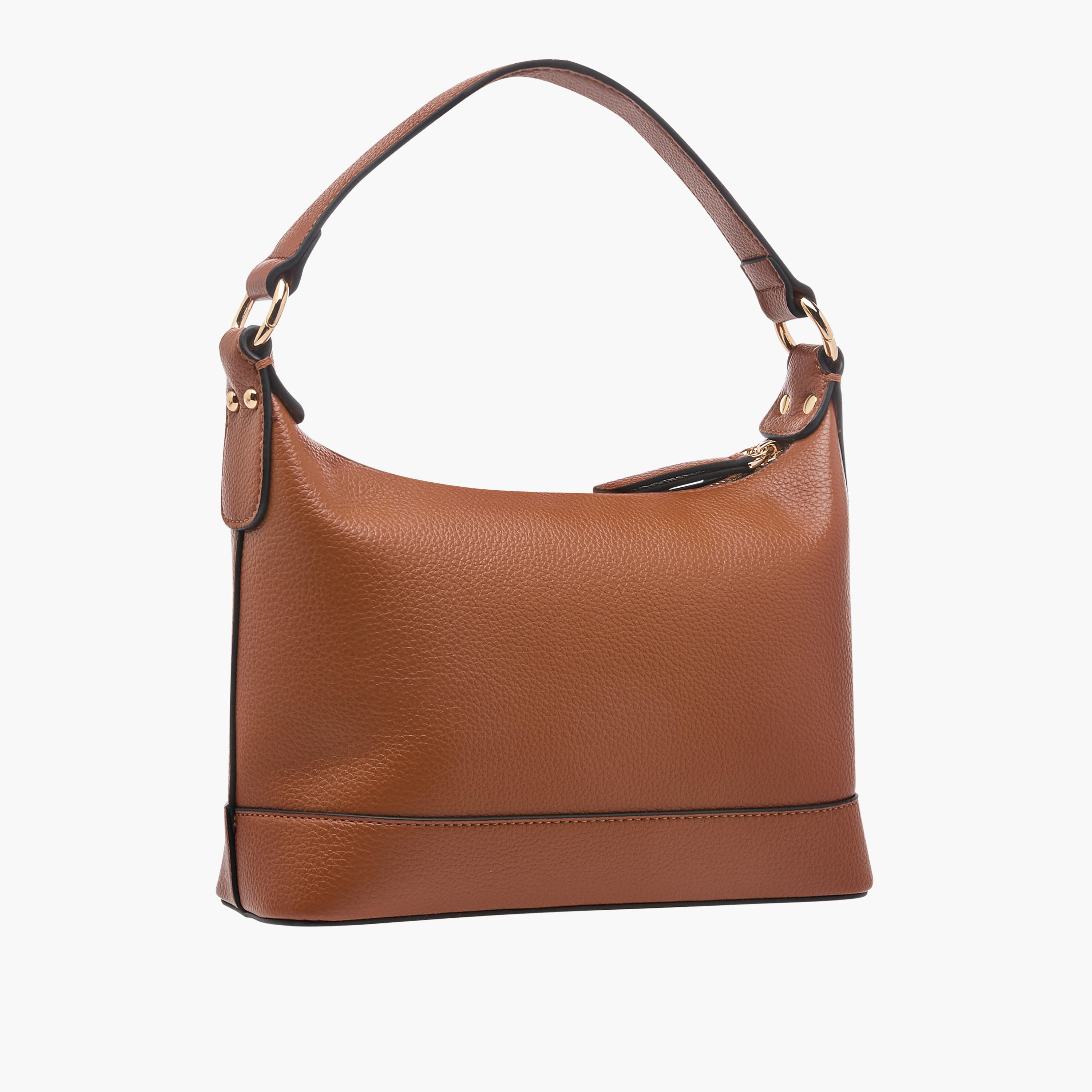شنطة كتف بارزة الملمس بحزام قابل للتعديل وسحاب إغلاق من سيليست-women-bagsandwallets-handbags-image-3