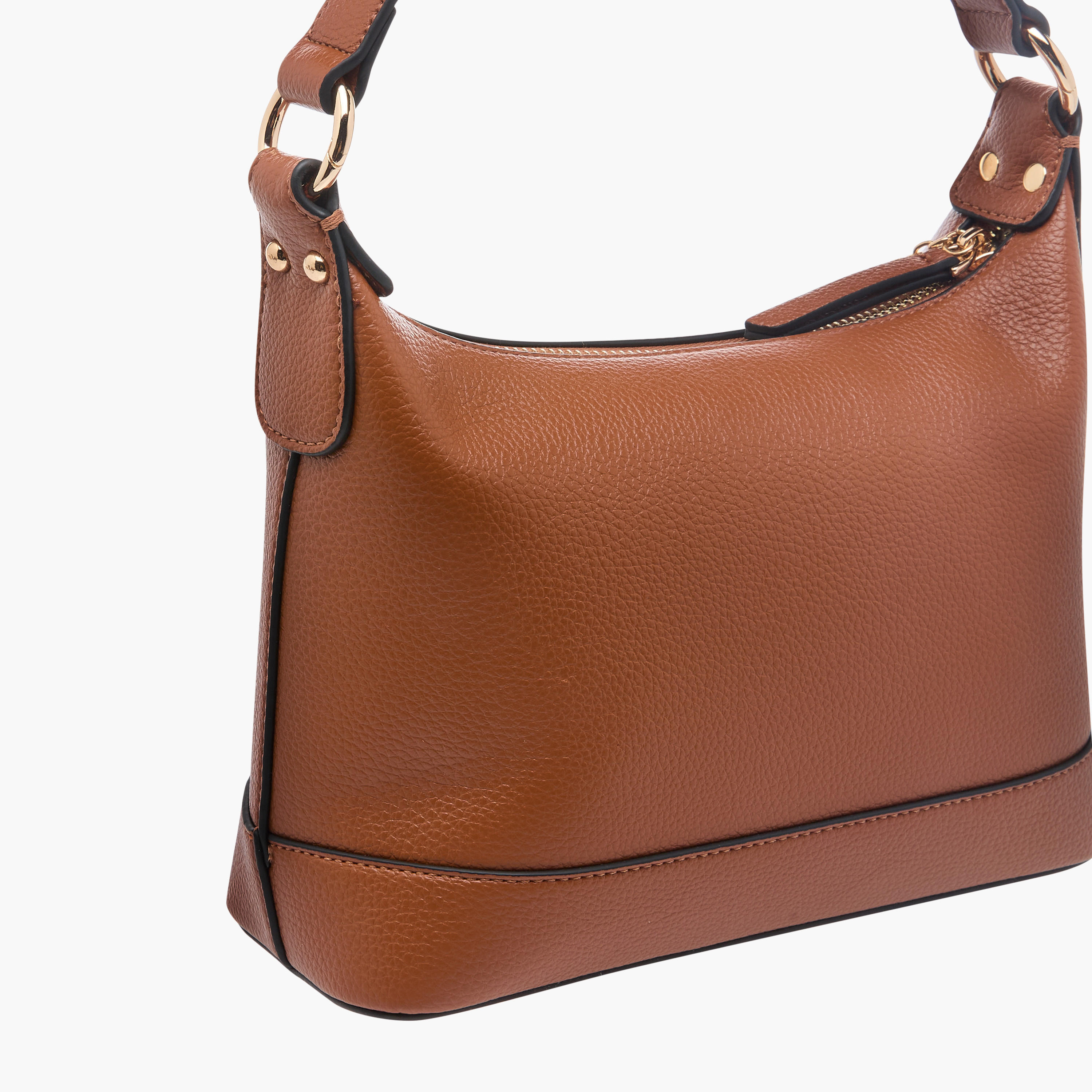 شنطة كتف بارزة الملمس بحزام قابل للتعديل وسحاب إغلاق من سيليست-women-bagsandwallets-handbags-image-5