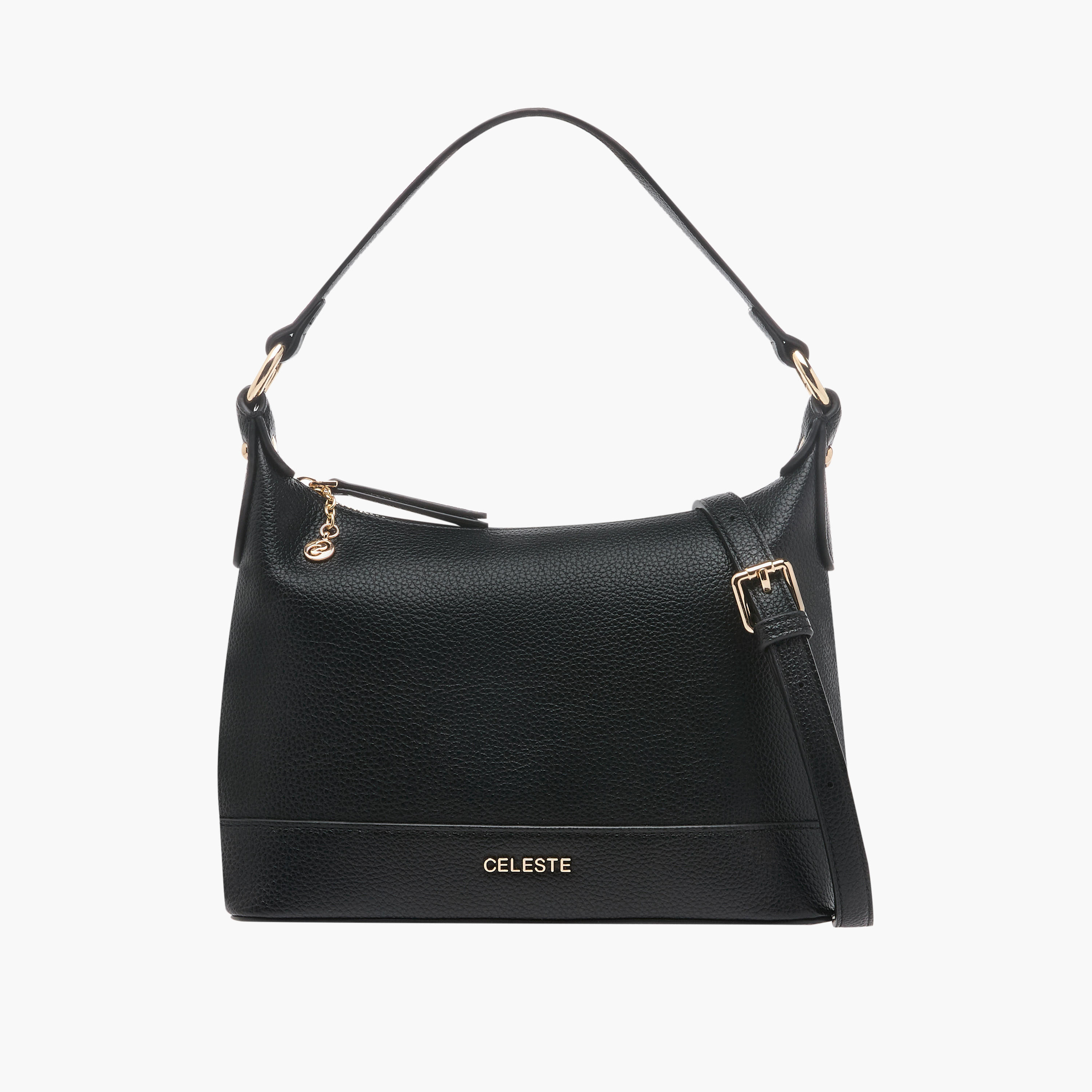 شنطة كتف بارزة الملمس بحزام قابل للتعديل وسحاب إغلاق من سيليست-women-bagsandwallets-handbags-image-7