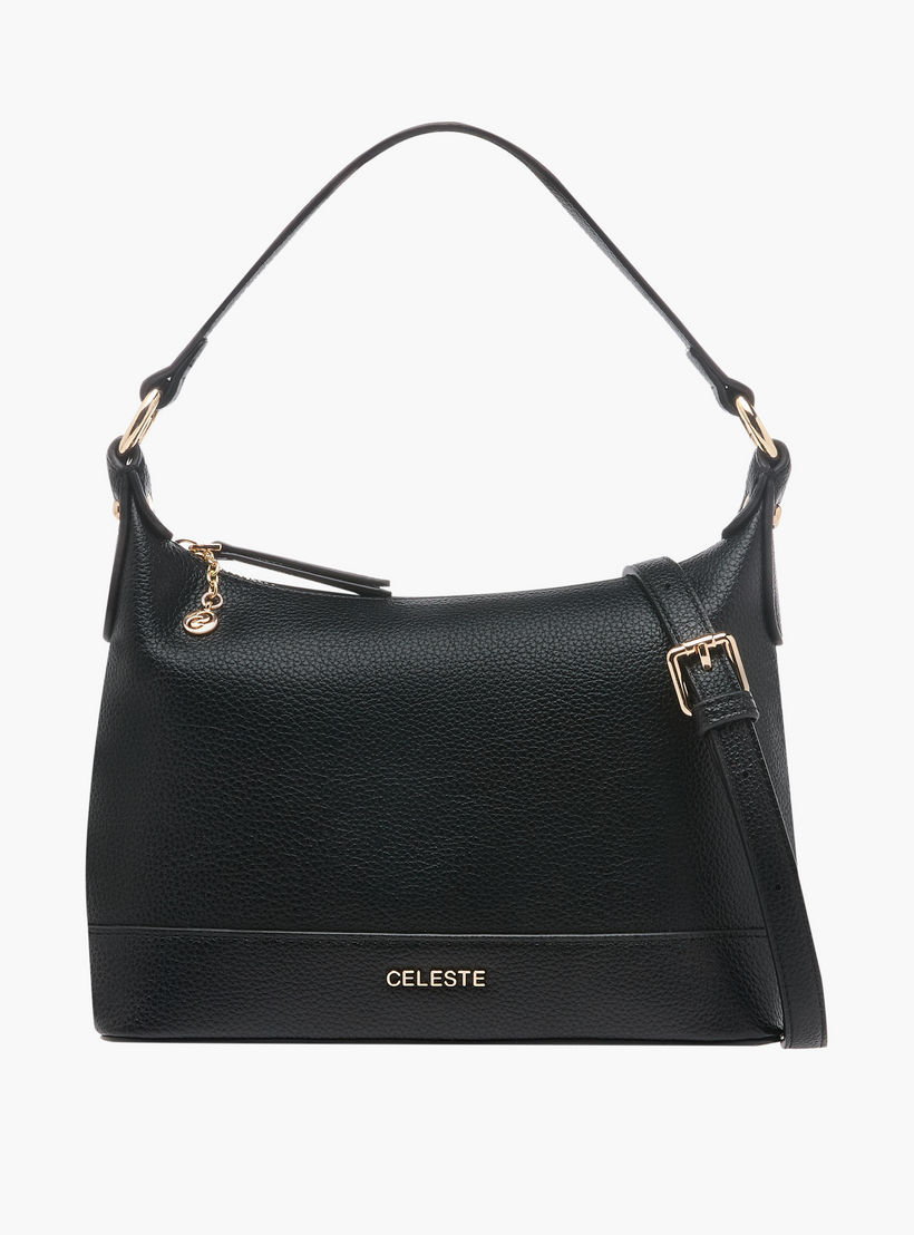شنطة كتف بارزة الملمس بحزام قابل للتعديل وسحاب إغلاق من سيليست-women-bagsandwallets-handbags-image-7