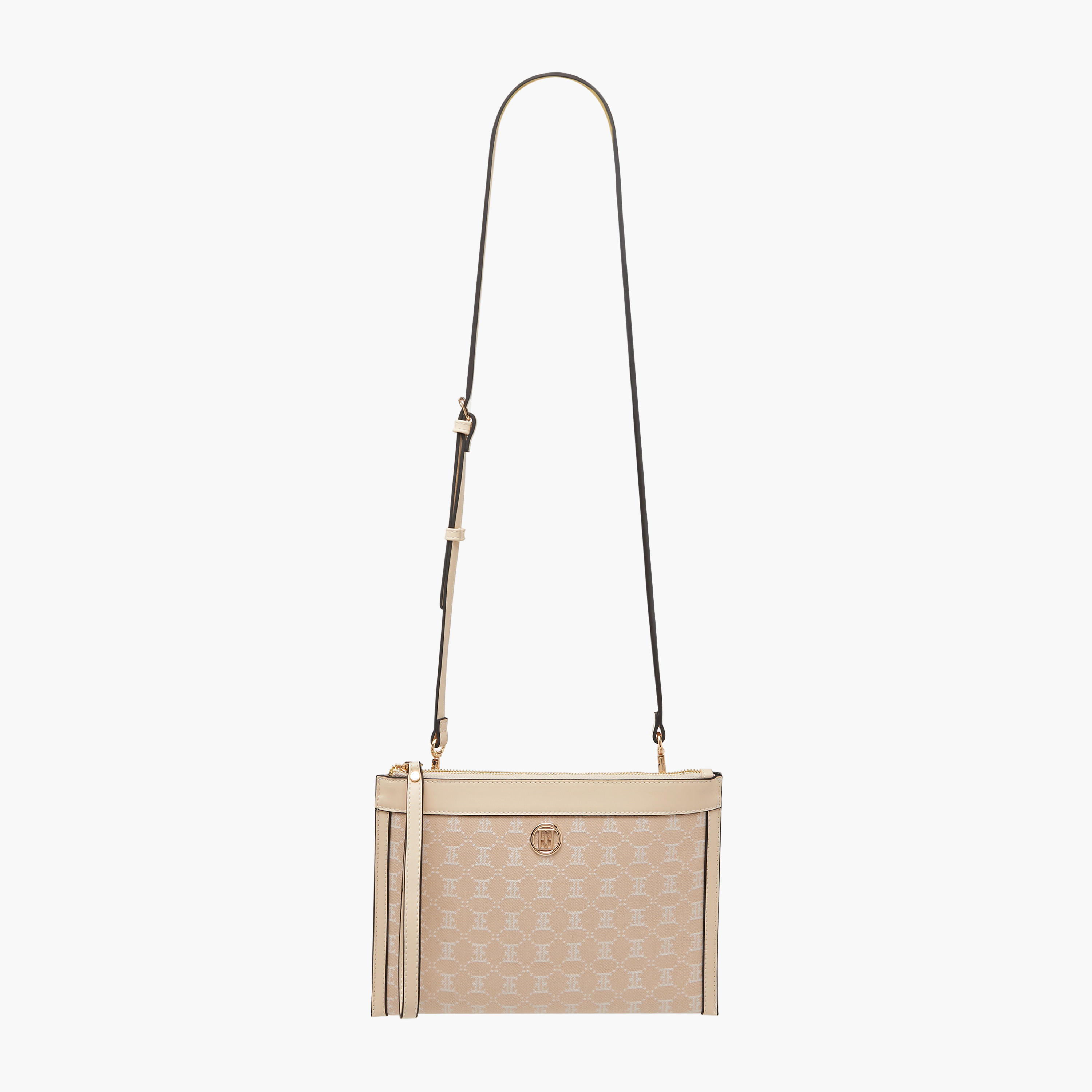 شنطة كروس بودي بارزة الملمس مونوجرام وحزام قابل للتعديل من إيل-women-bagsandwallets-handbags-image-2