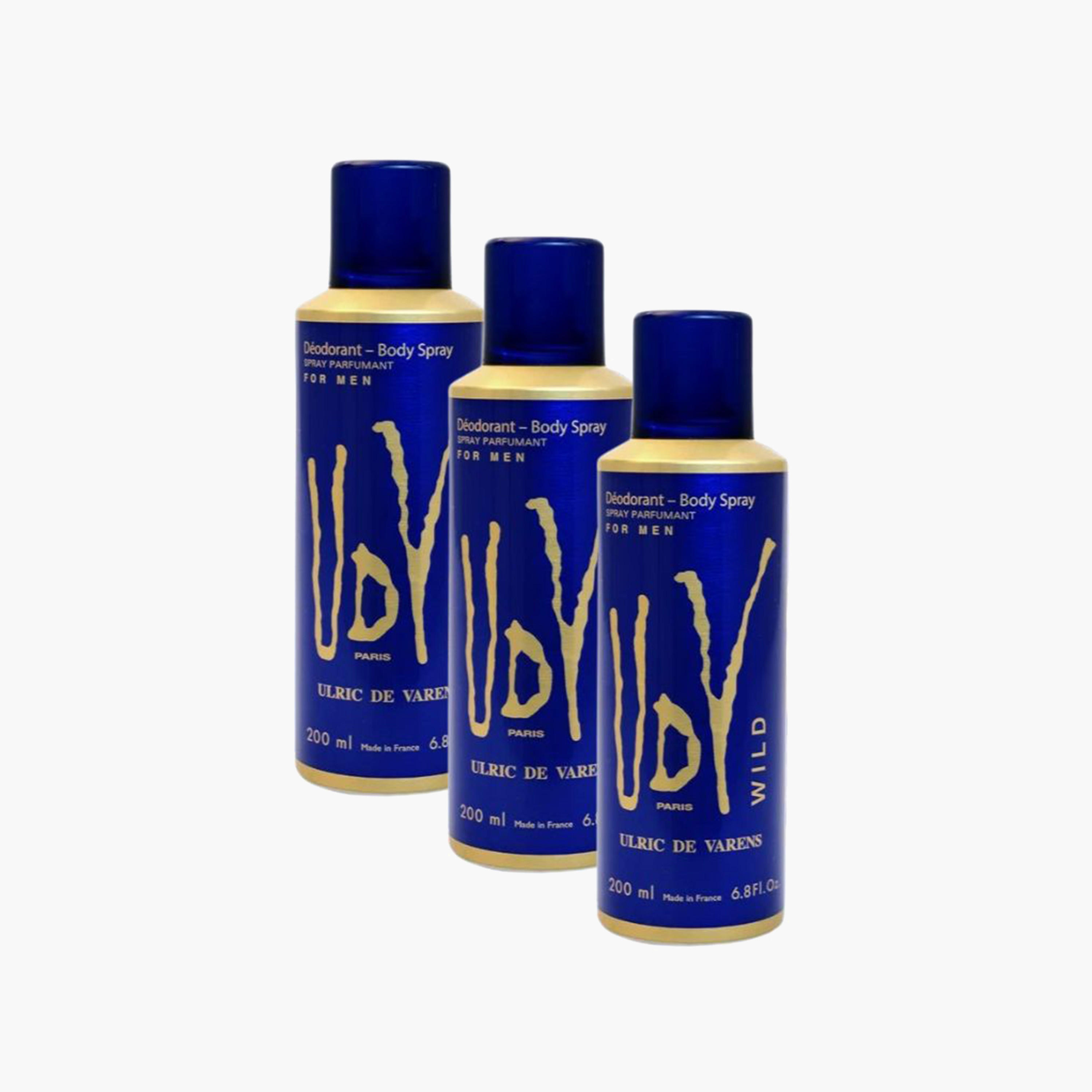 Ulric De Varens 3-Piece Deodorant Body Spray Set - 200 ml-beautyandpersonalcare-fragrance-men-image-2