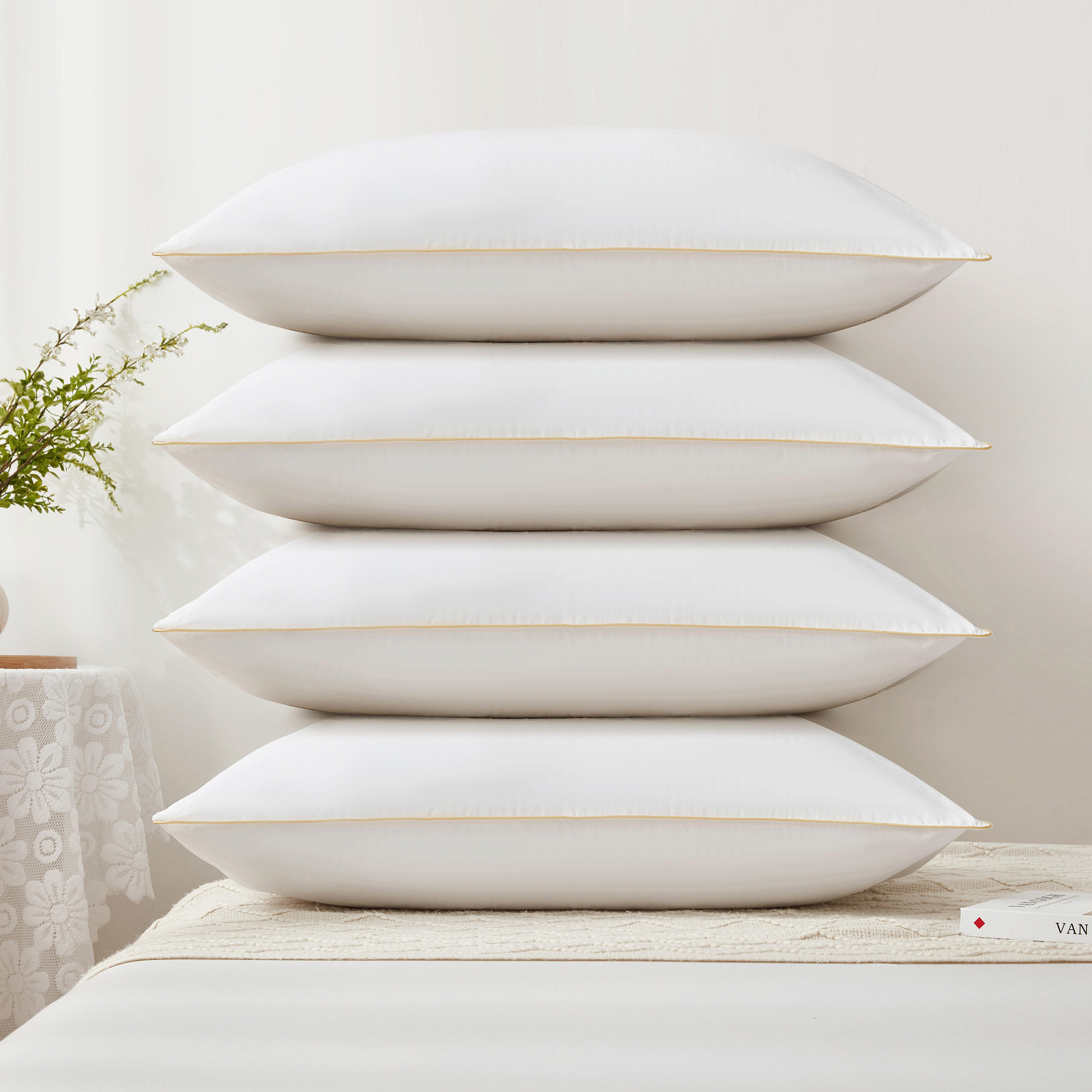 Unique Home 4-Piece Super Soft Pillow Set - 75x50 cms-household-bedding-pillows-image-2