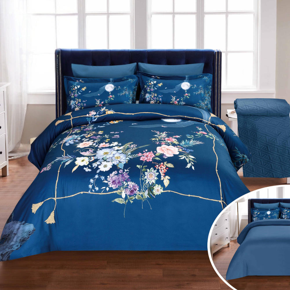 طقم لحاف توين بطبعات زهرية لجميع المواسم 4 قطع من يونيك هوم - 170x240 سم-household-bedding-comfortersandbedspreads-comforters-image-1