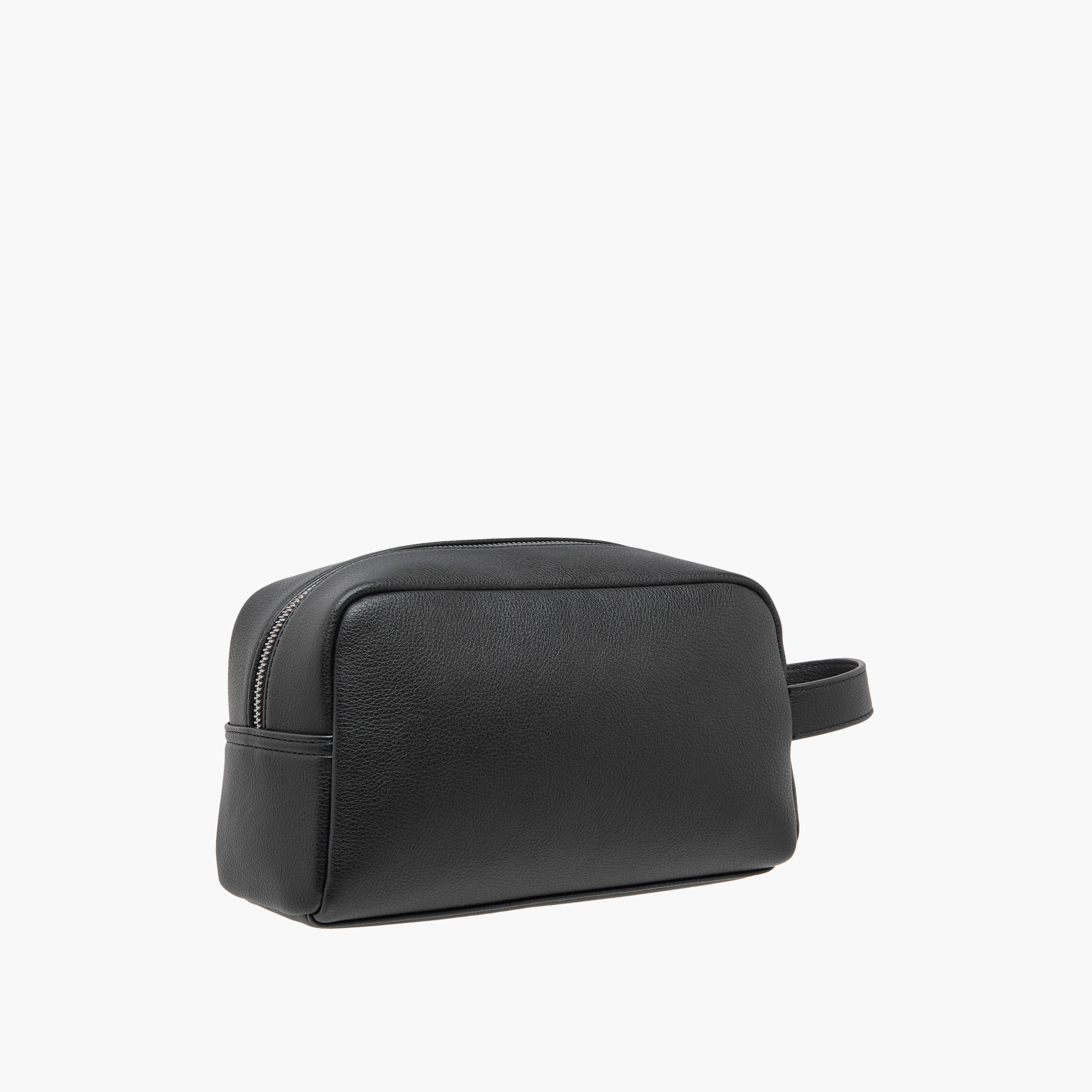 Duchini Textured Pouch with Zip Closure and Wristlet Strap-men-bags-image-3