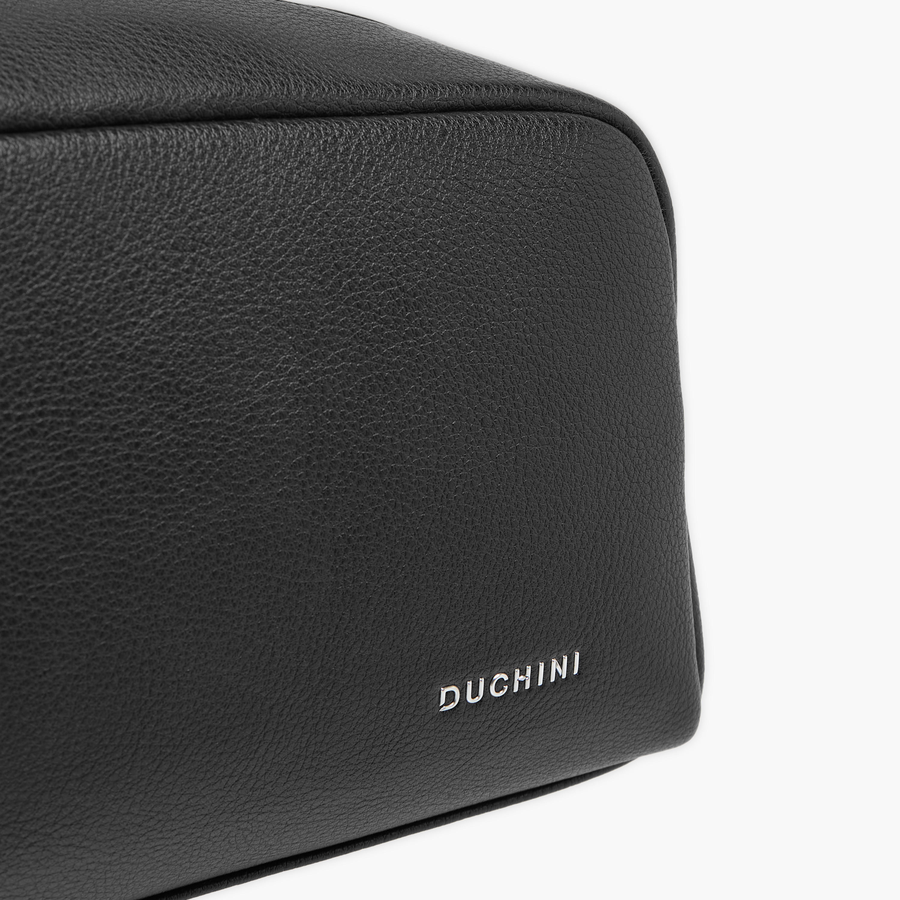 Duchini Textured Pouch with Zip Closure and Wristlet Strap-men-bags-image-5