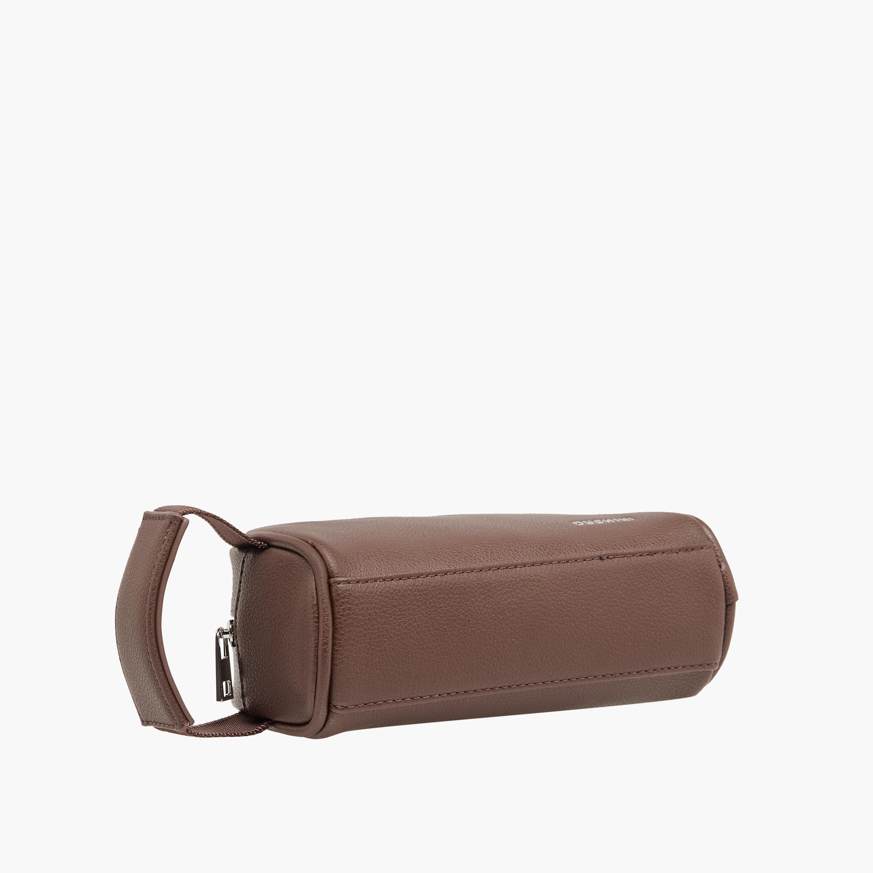 Duchini Textured Pouch with Zip Closure and Wristlet Strap-men-bags-image-6