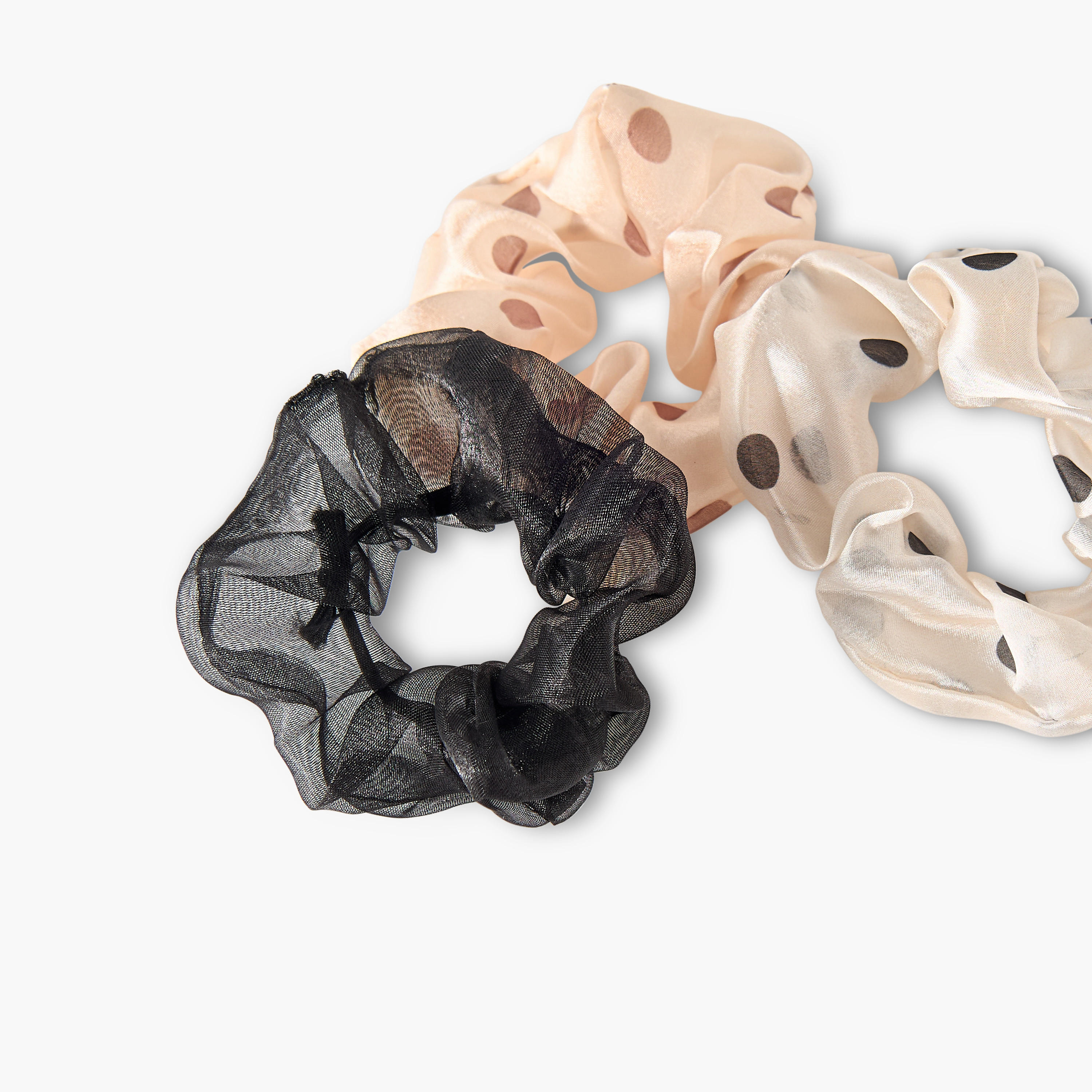 Assorted Elasticated Hair Scrunchie - Set of 3-women-hairaccessories-scrunchies-image-4