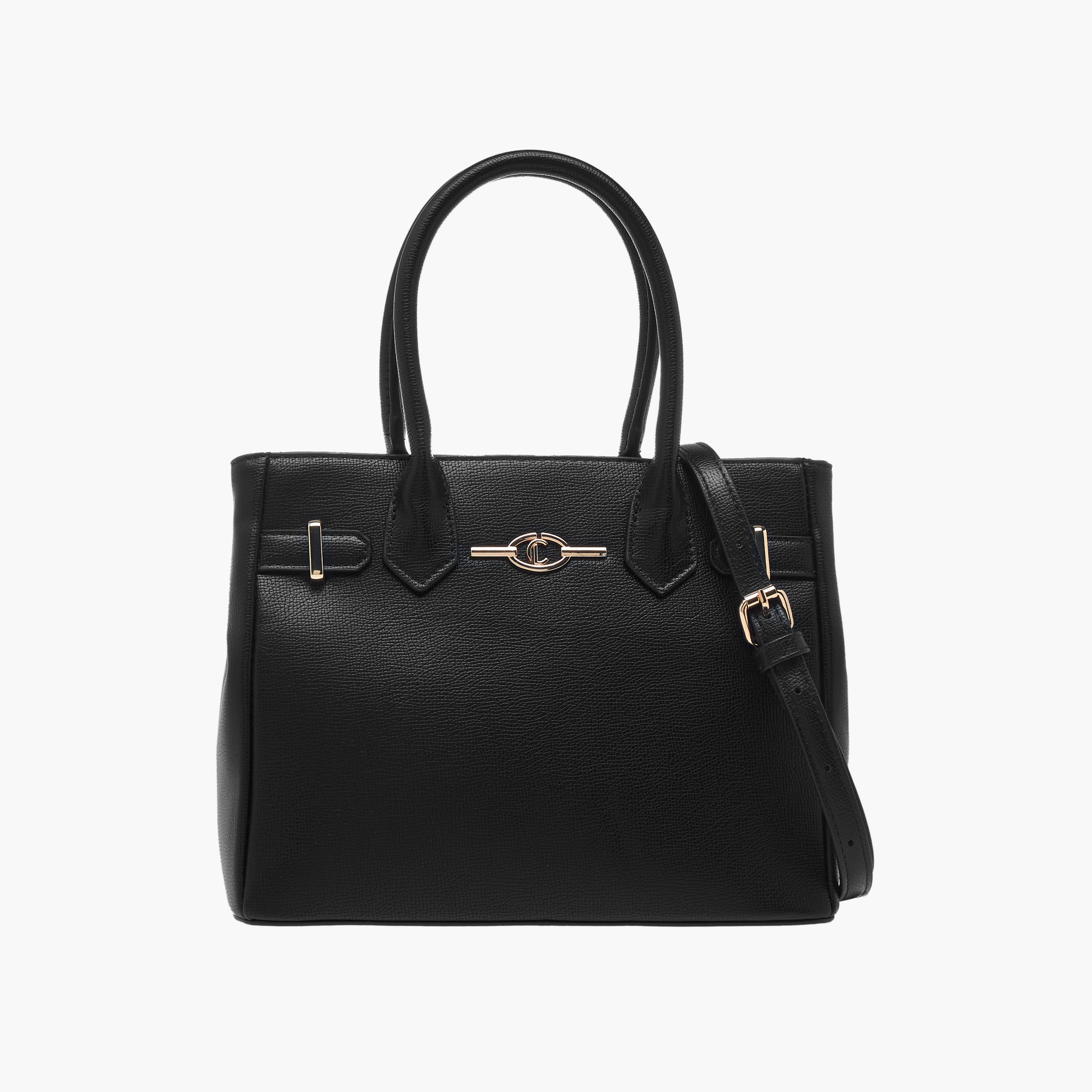 Le Confort Textured Tote Bag with Double Handles and Detachable Strap-women-bagsandwallets-handbags-image-1