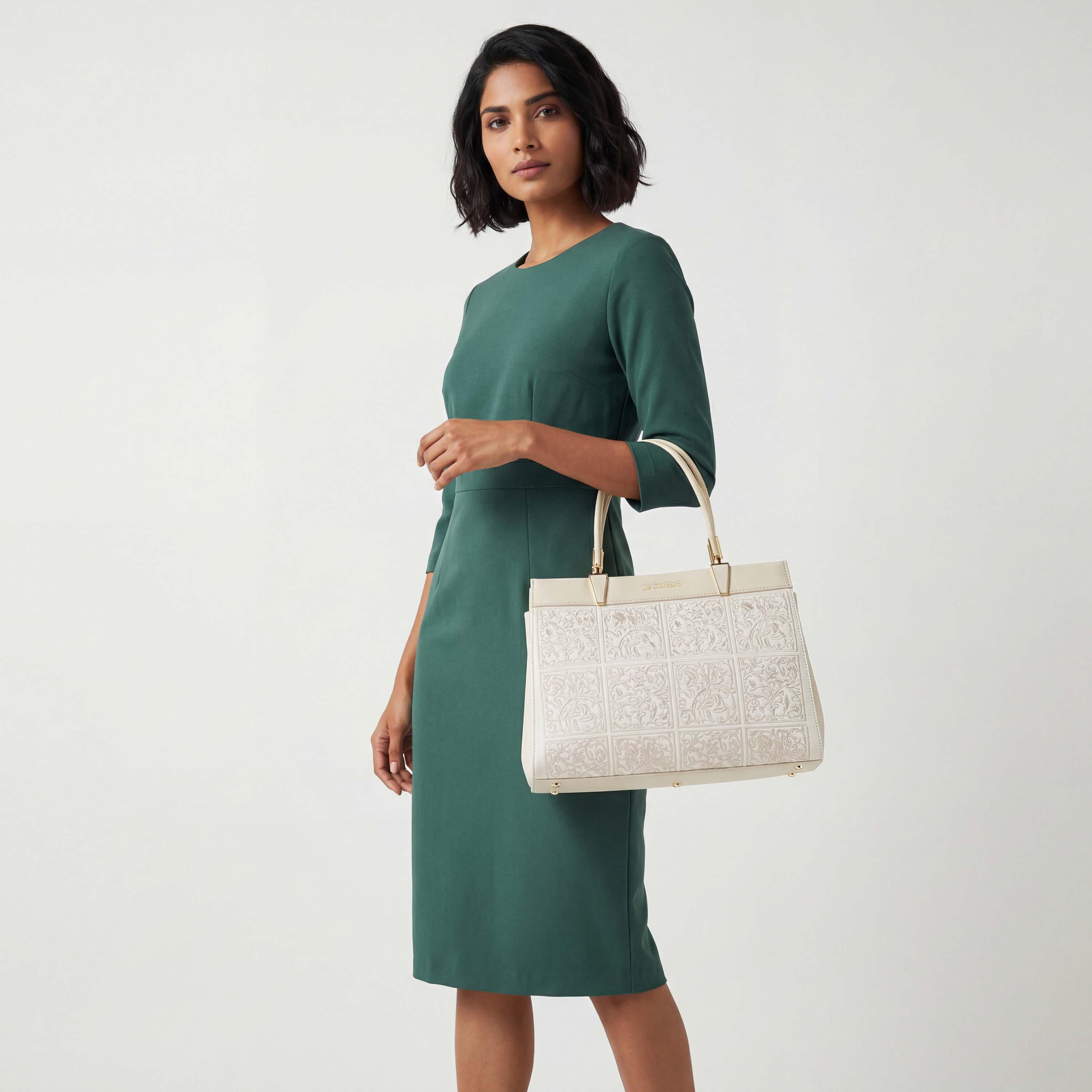 Le Confort Embroidered Tote Bag with Detachable Strap and Zip Closure-women-bagsandwallets-handbags-image-2