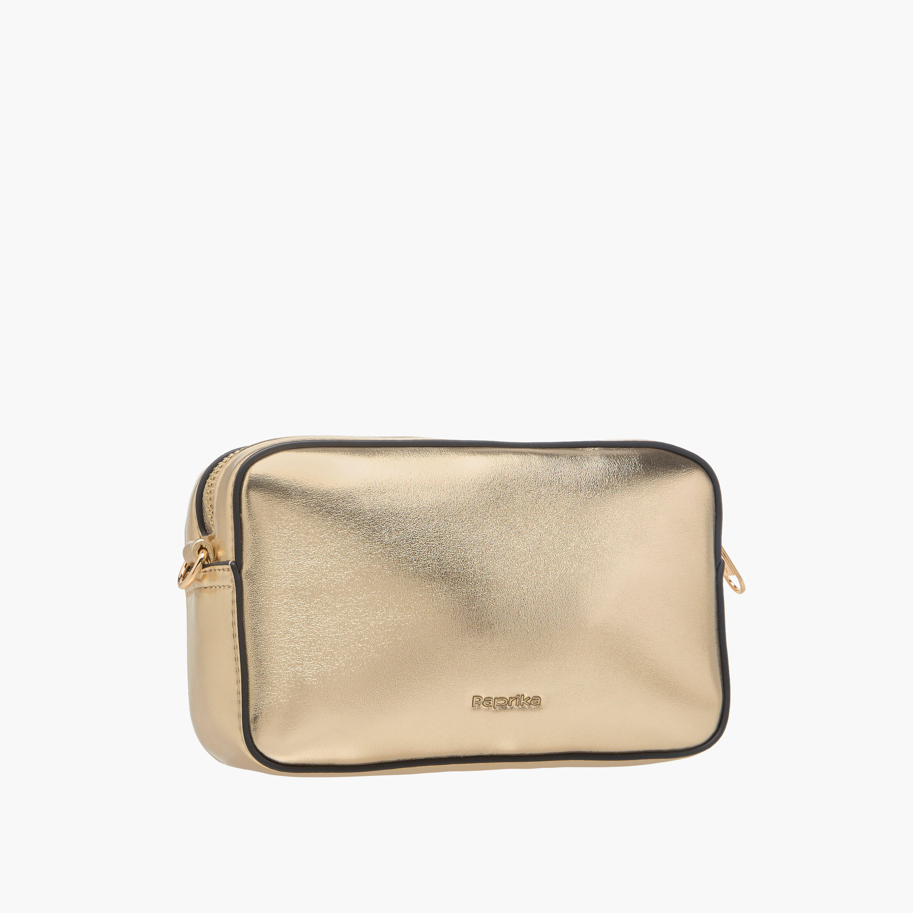 Paprika Monogram Detail Crossbody Bag with Detachable Chain Strap and Zip Closure-women-bagsandwallets-handbags-image-3