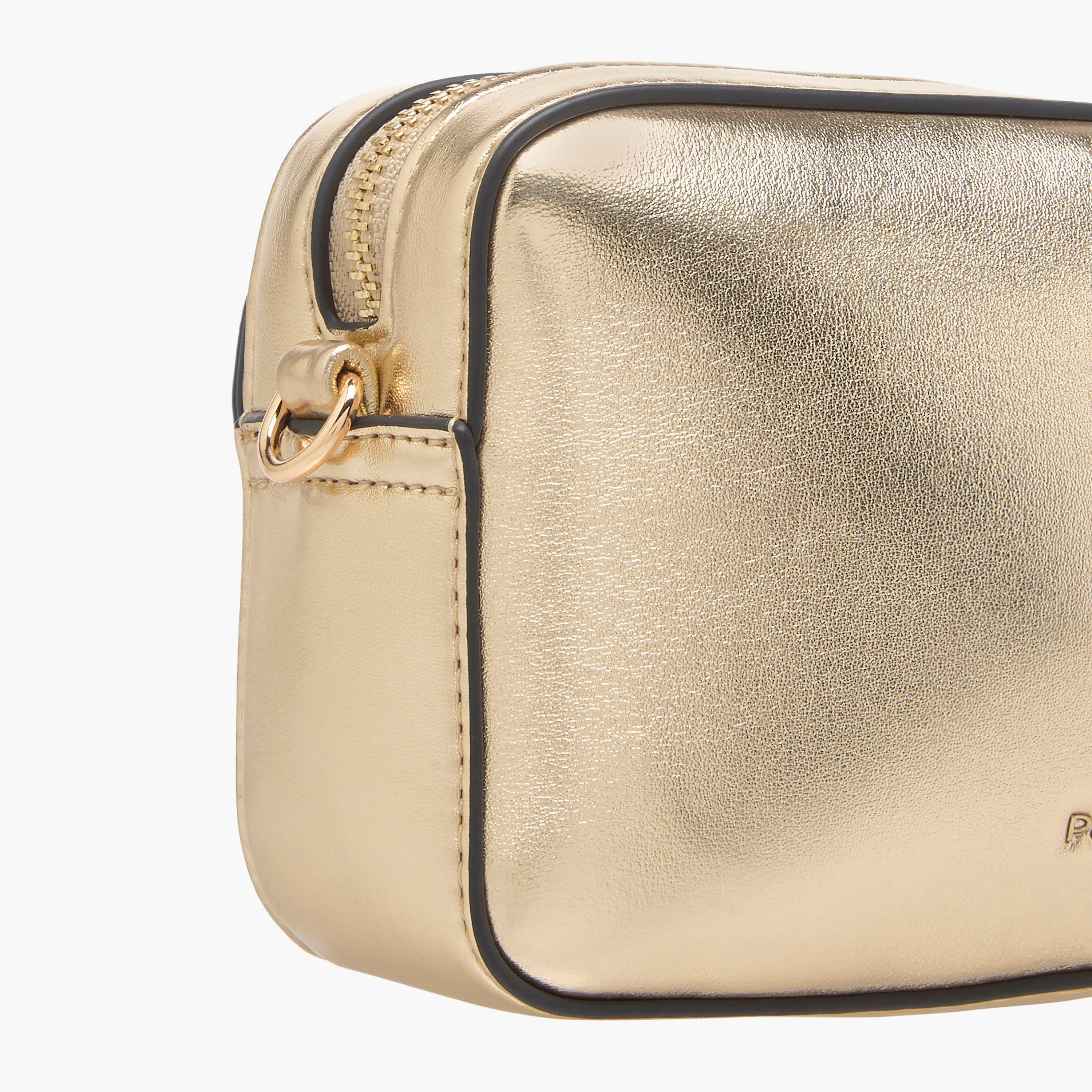 Paprika Monogram Detail Crossbody Bag with Detachable Chain Strap and Zip Closure-women-bagsandwallets-handbags-image-6