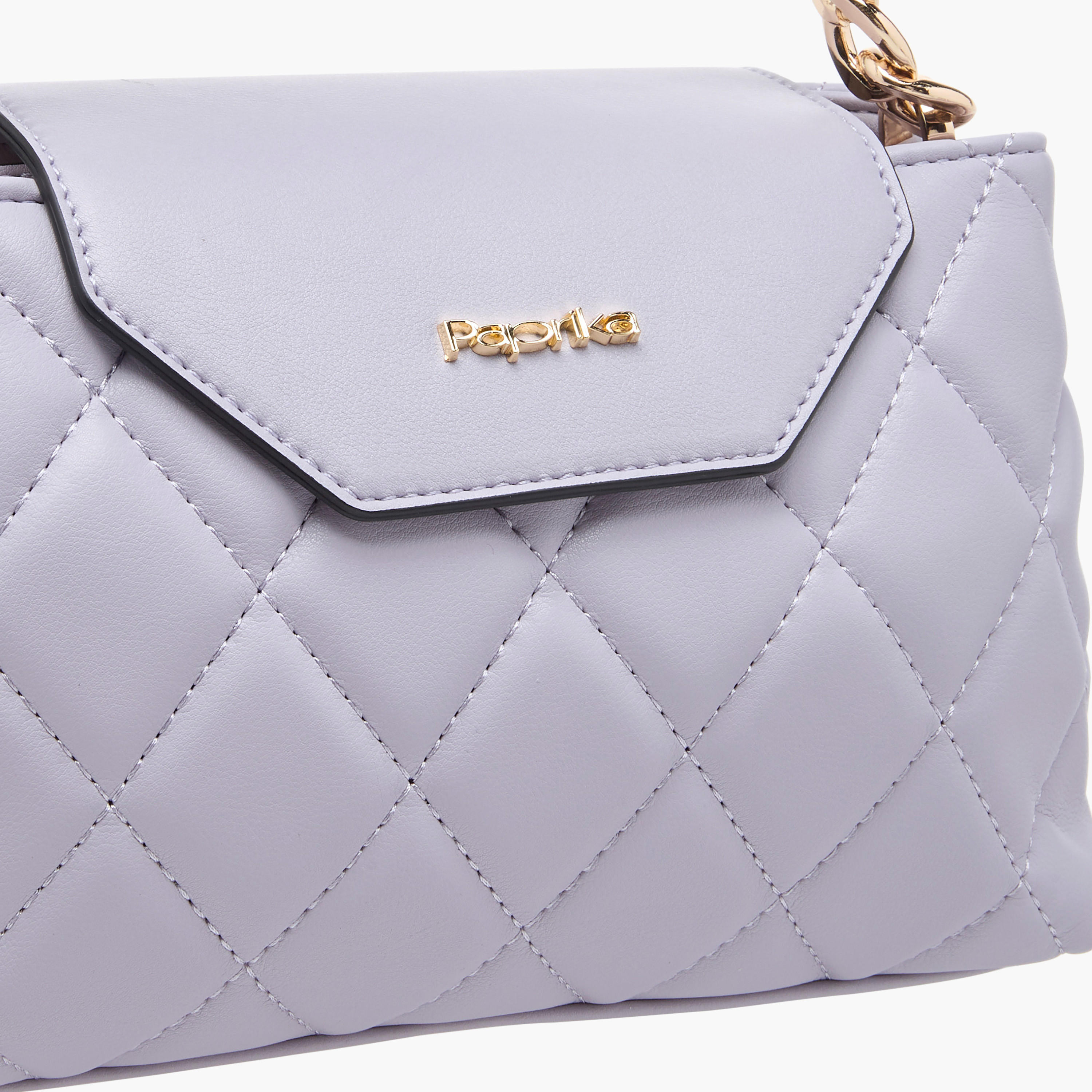 Paprika Quilted Crossbody Bag with Detachable Chain Strap and Flap Closure-women-bagsandwallets-handbags-image-4