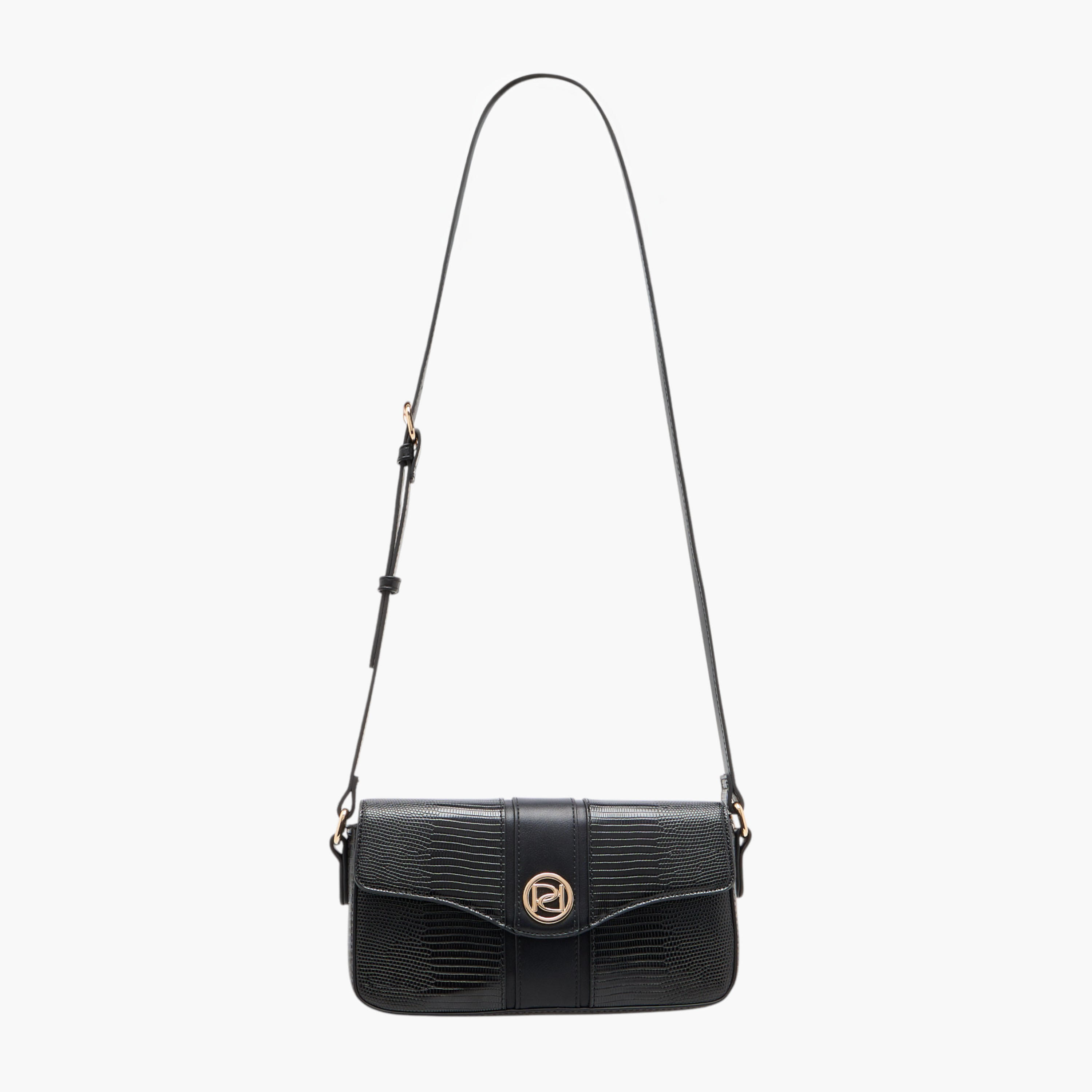 شنطة كروس بودي بارزة الملمس بحزام قابل للتعديل وطيّة إغلاق من بابريكا-women-bagsandwallets-handbags-image-2
