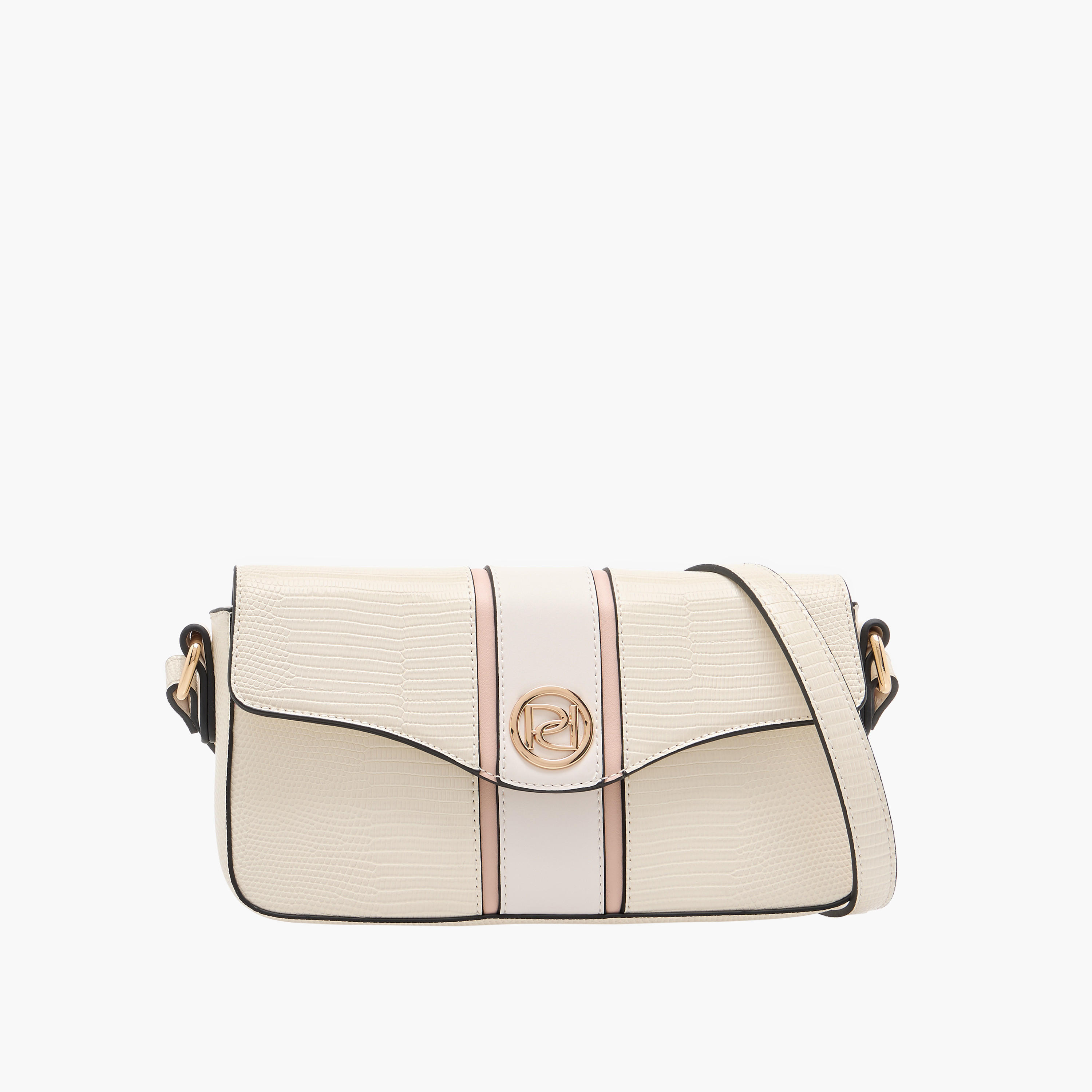 Paprika Textured Crossbody Bag with Adjustable Strap and Flap Closure-women-bagsandwallets-handbags-image-1