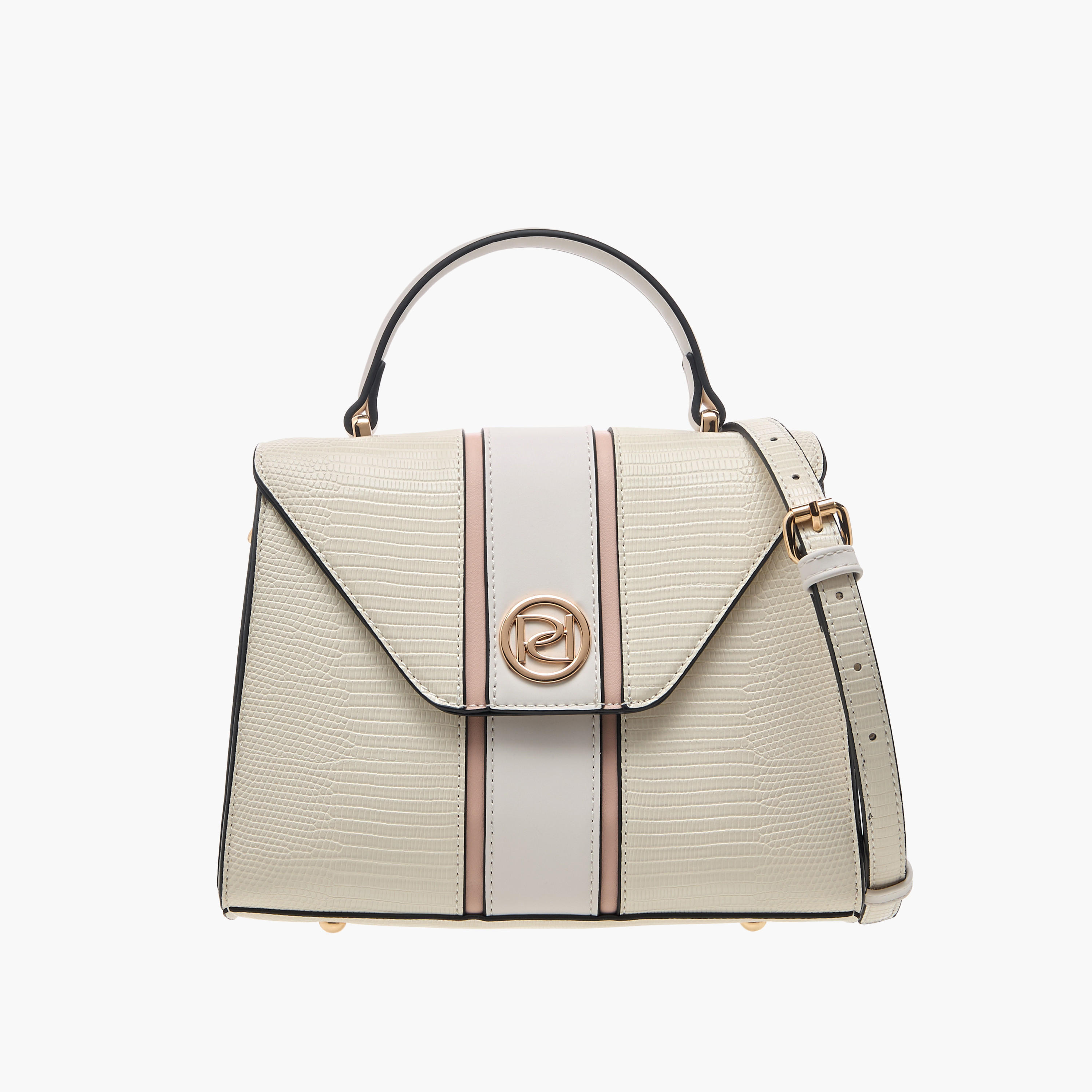 Paprika Textured Satchel Bag with Top Handle and Detachable Strap-women-bagsandwallets-handbags-image-1
