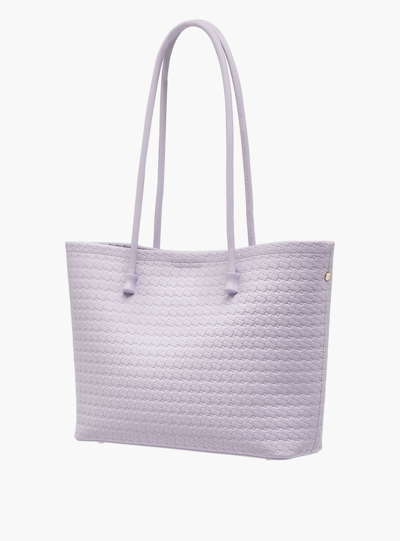 Bagco Textured Tote Bag and Zip Around Wallet Set-women-bagsandwallets-handbags-image-4