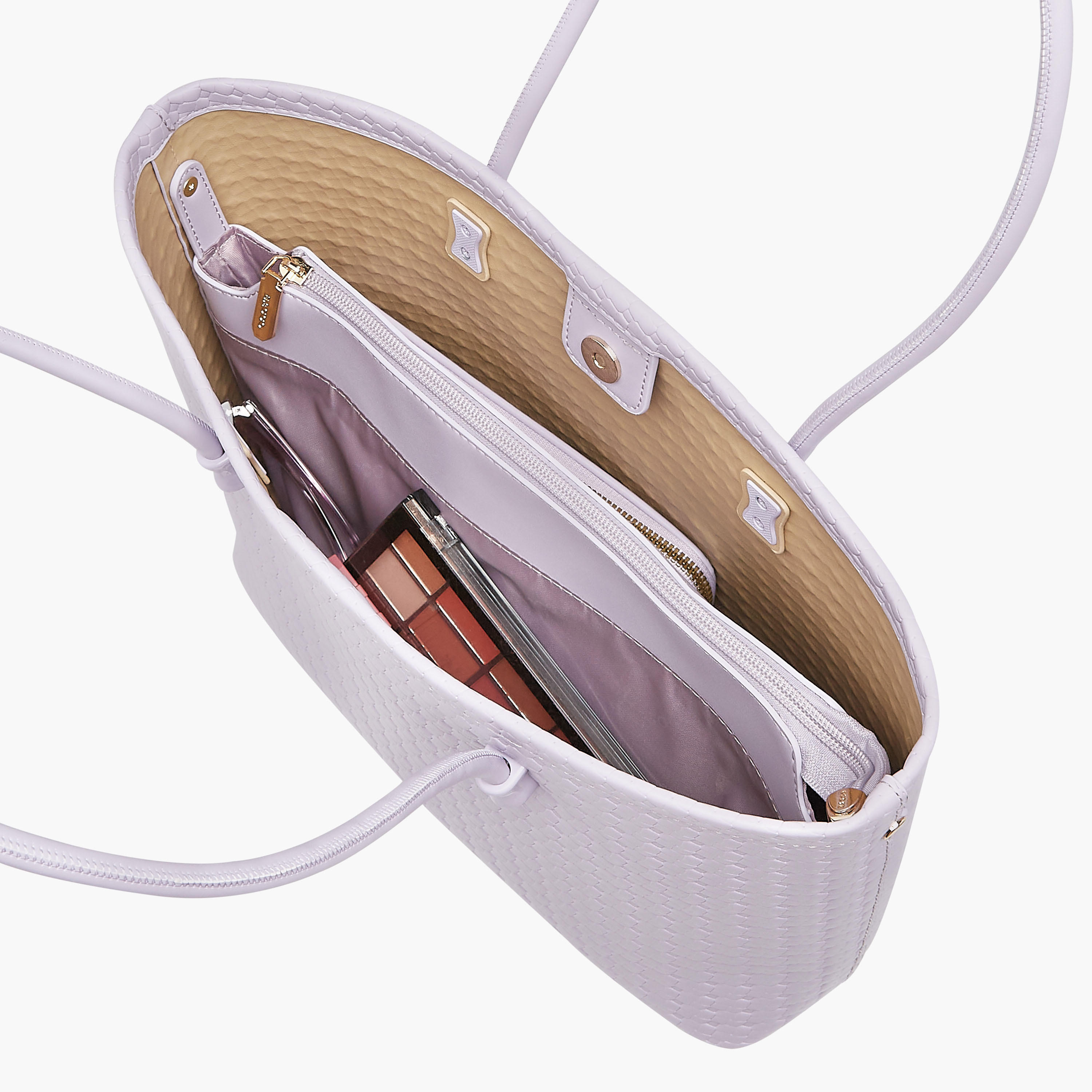 طقم شنطة توتي بارزة الملمس مع محفظة بسحاب دائري من باجكو-women-bagsandwallets-handbags-image-9