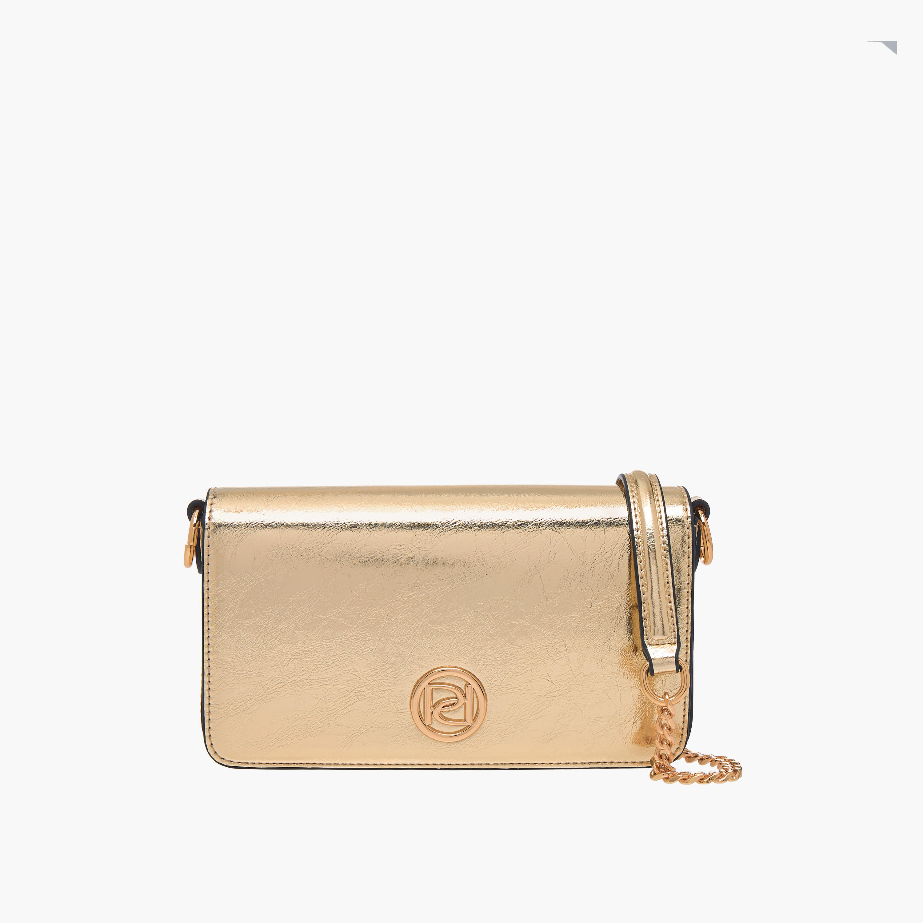 Paprika Logo Detail Crossbody Bag with Chain Strap and Flap Closure-women-bagsandwallets-handbags-image-1